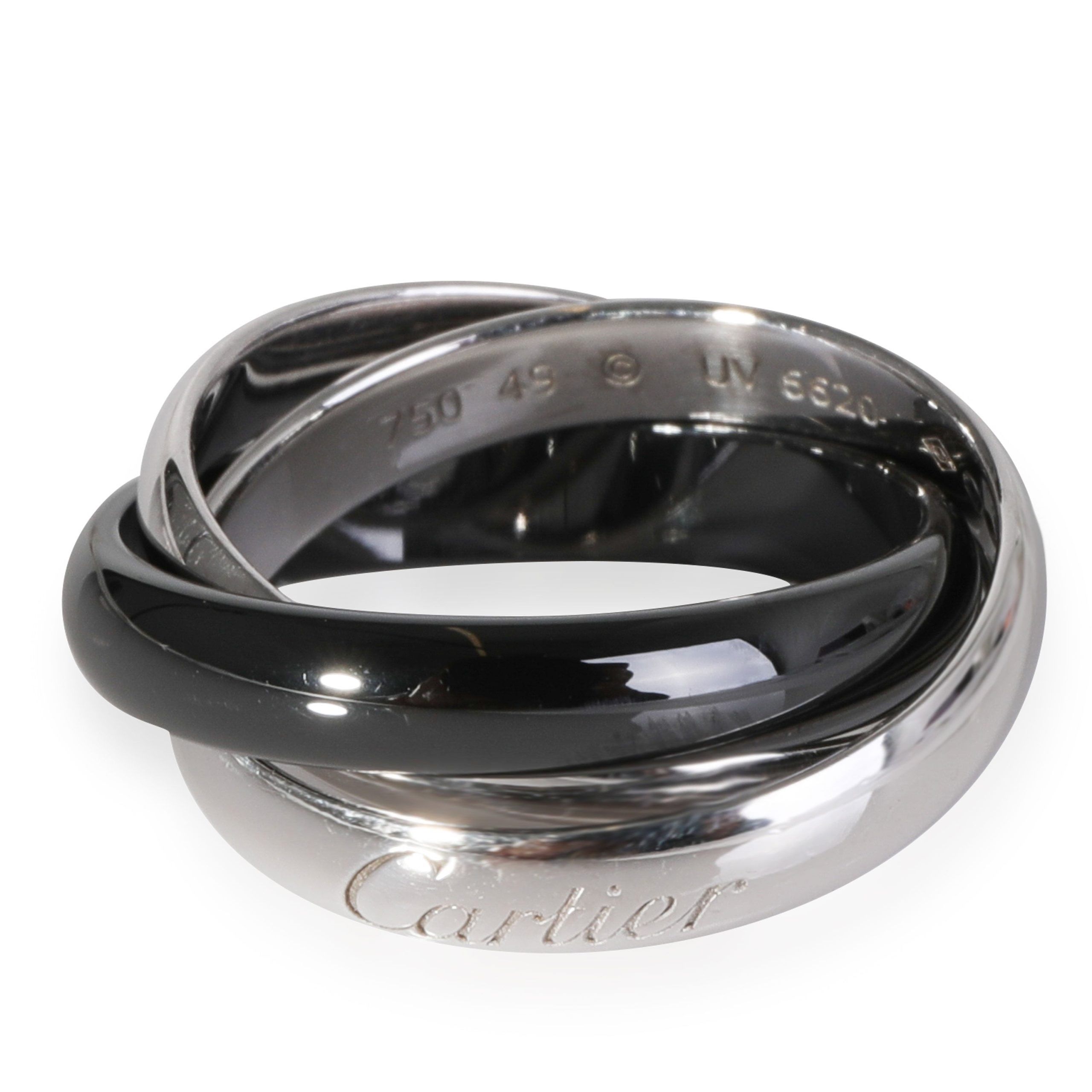 image of Cartier Trinity Ring In 18K White Gold/ceramic, Women's