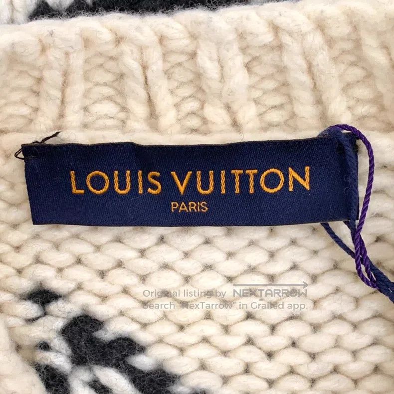 Louis Vuitton Flame color-block flame intarsia wool crewne