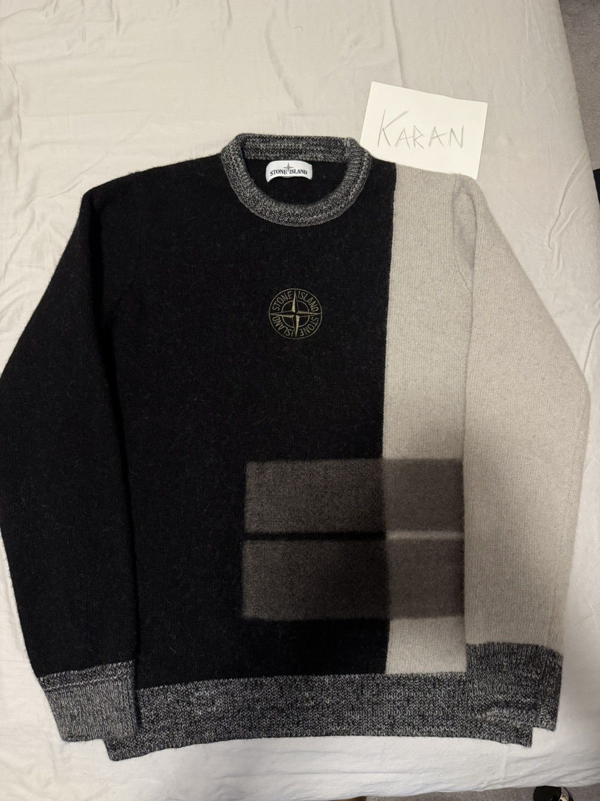 Stone Island 20AW 7315539D2 Logo Color Switched Knit - XL