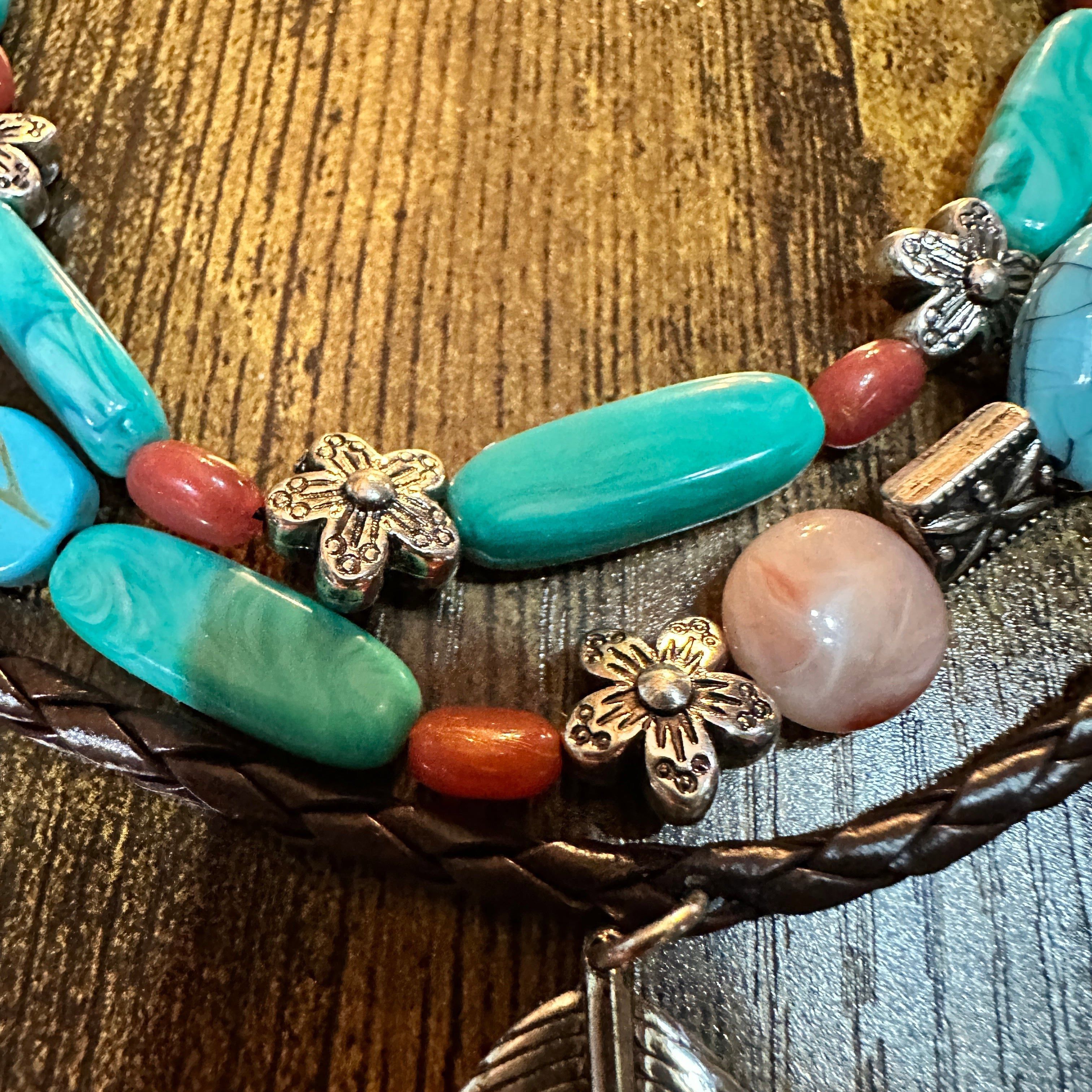 Other Turquoise Feather Southwestern Boho Multi Necklace and Earri Size ONE SIZE - 5 Thumbnail