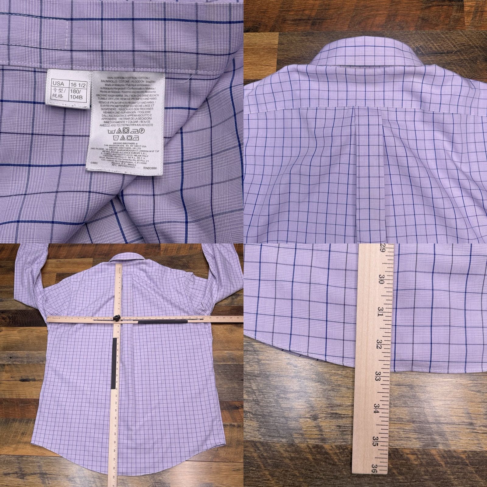 Brooks Brothers Brooks Brothers Shirt Regular Purple Check Button-Up 16.5 34 Men Casual Workwear Size US XL / EU 56 / 4 - 8 Thumbnail