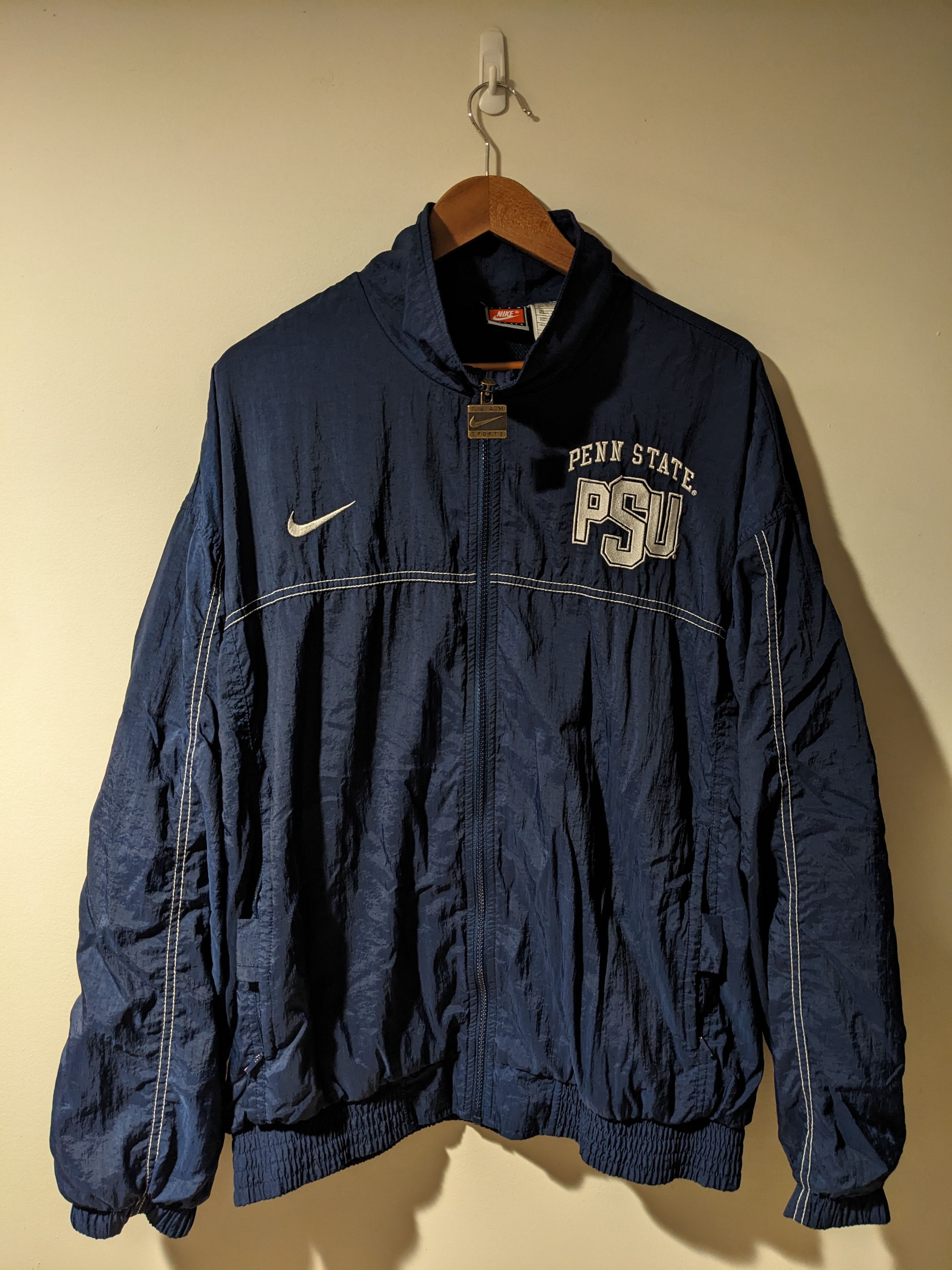 Nike × Vintage Vintage Y2K Penn State University Nike Windbreaker Jacket Size US L / EU 52-54 / 3 - 1 Thumbnail