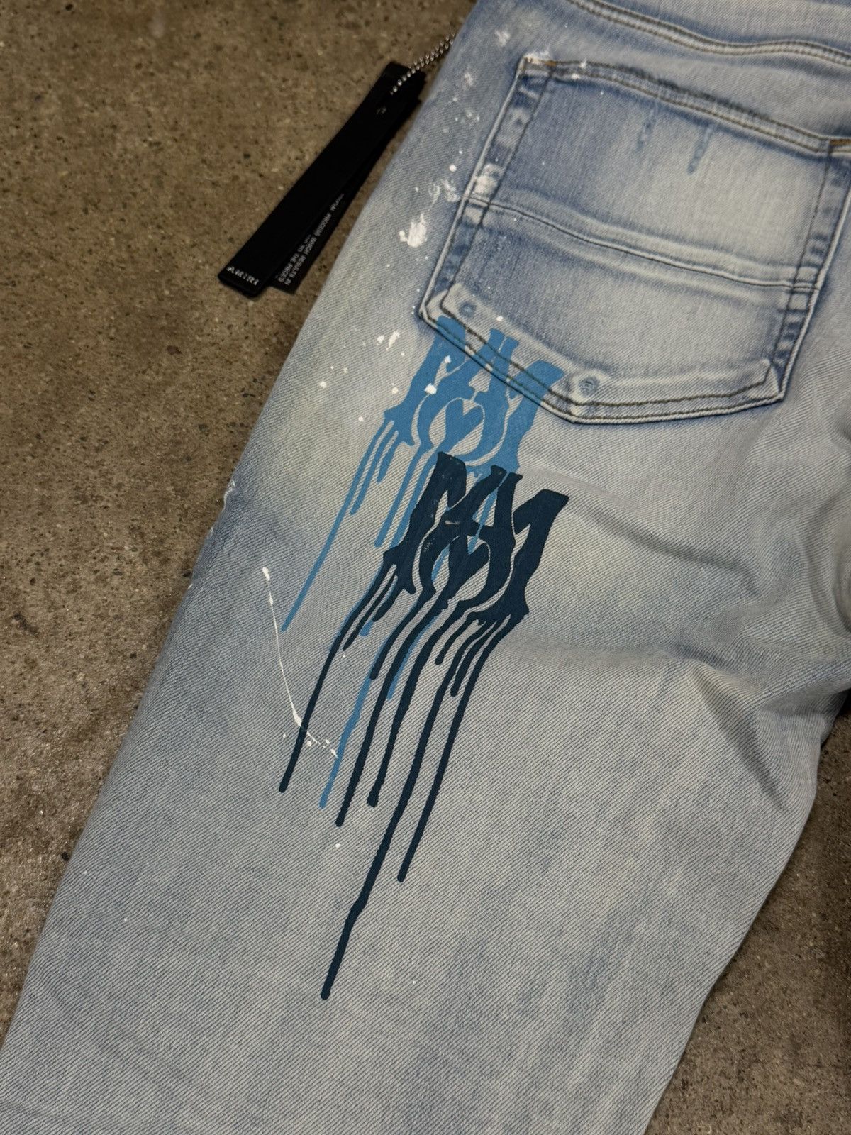Amiri MA Dripping Blue Jeans NEW 1500$