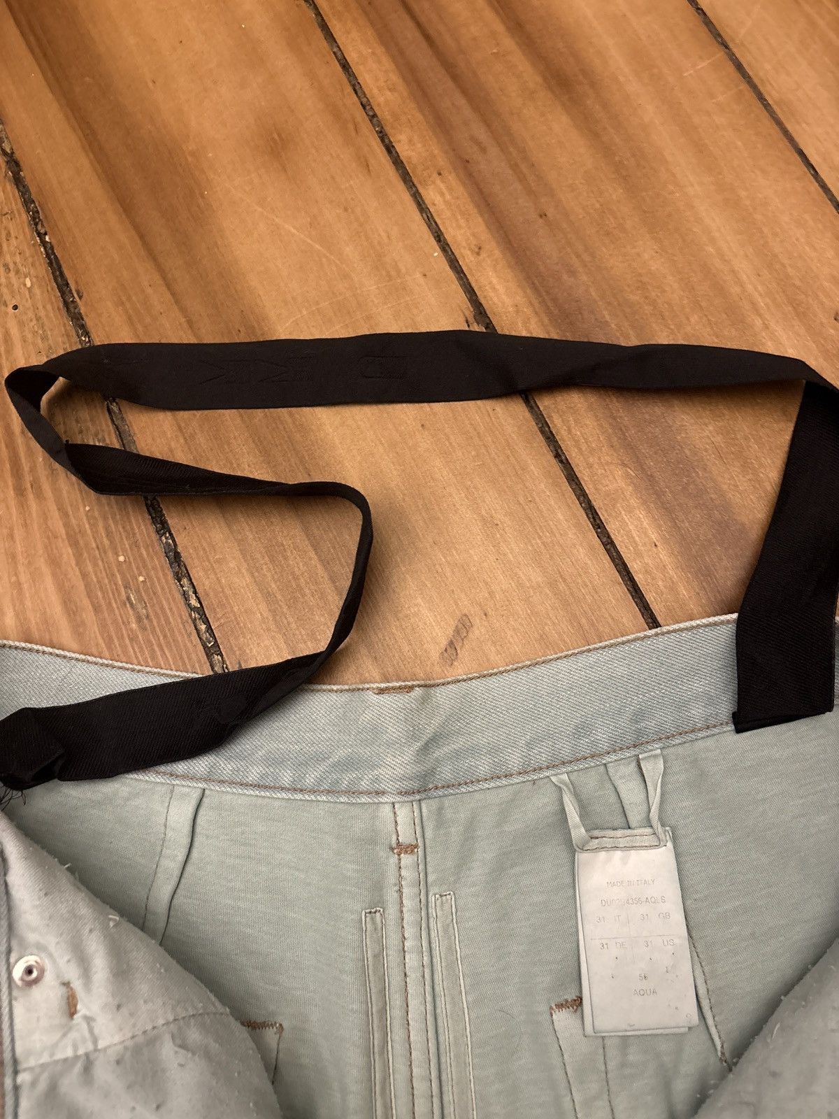 Rick Owens Drkshdw Rick Owens Drkshdw Teal destroyed denim Size US 31 - 4 Thumbnail