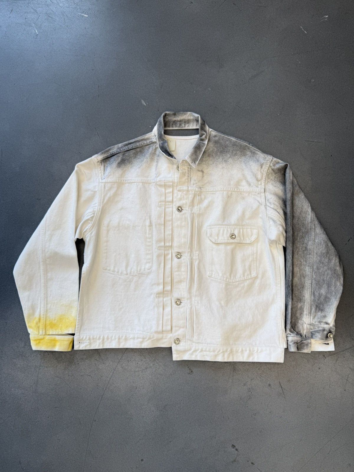 Japanese Brand Congruent Space White Denim Distressed Jacket Size US M / EU 48-50 / 2 - 1 Thumbnail