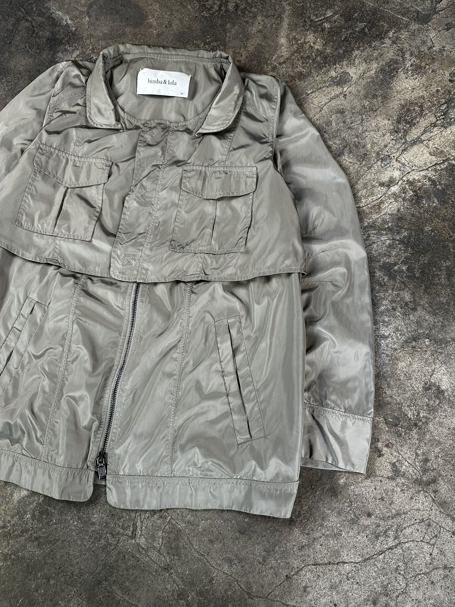 BIMBA Y LOLA × Designer Bimba & Lola Nylon Avant Garde Zip Jacket Size M / US 6-8 / IT 42-44 - 3 Thumbnail