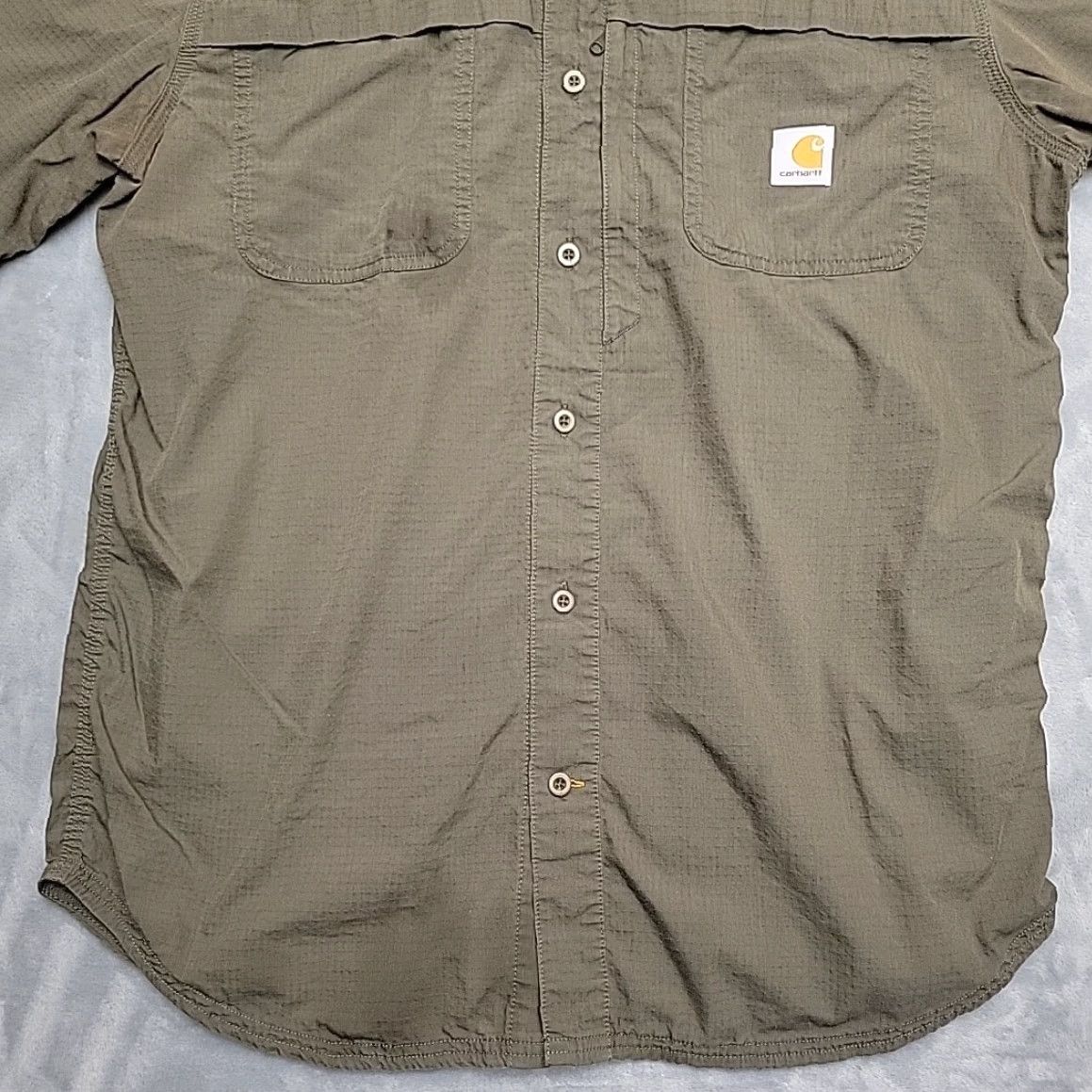 Carhartt Carhartt Shirt Men Large Green Ripstop Button Short Sleeve Work Wear READ Size US L / EU 52-54 / 3 - 2 Thumbnail