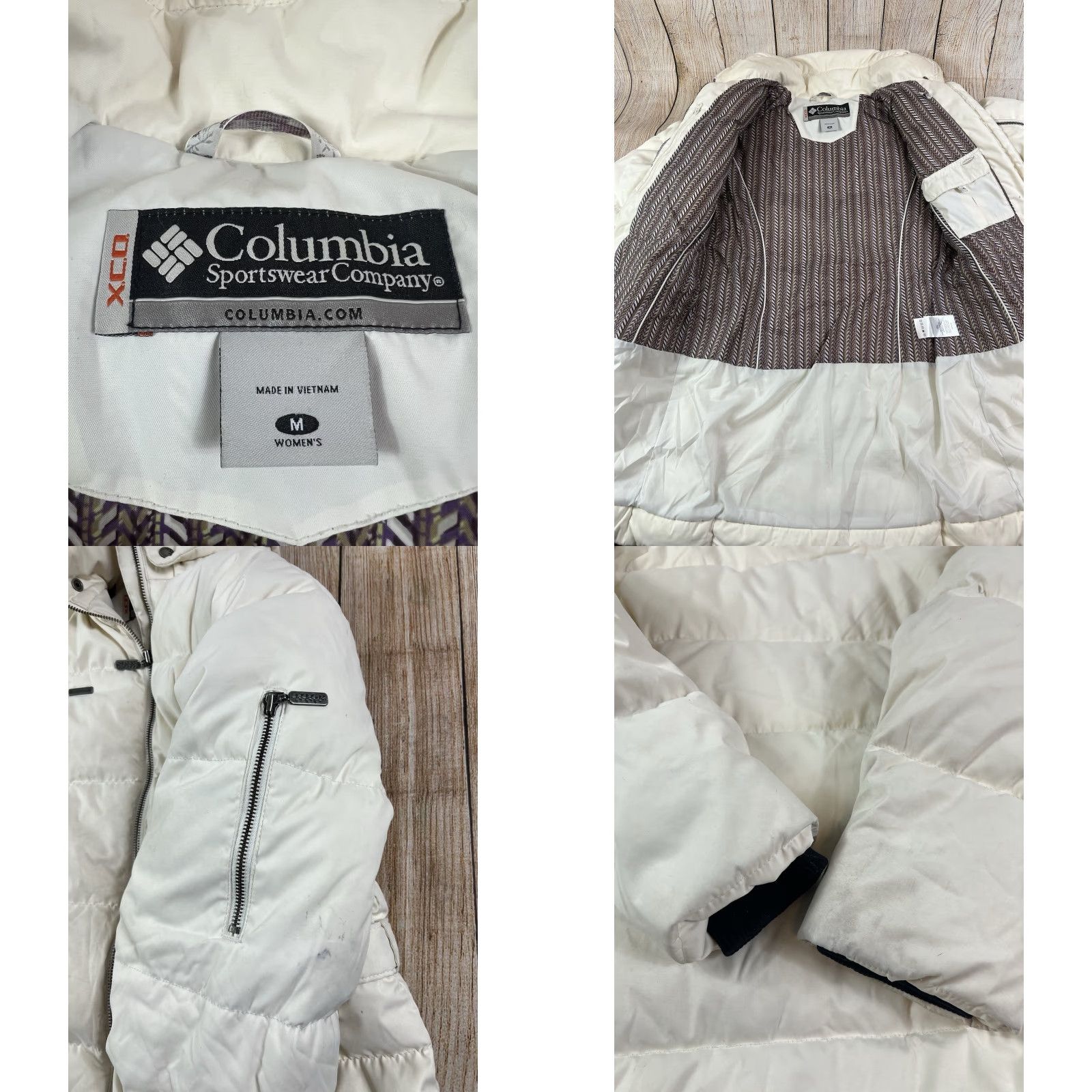 Vintage Columbia XCO Women’s White Down Puffer Jacket Medium Coat Quilted Zip Pocket Regular Size M / US 6-8 / IT 42-44 - 8 Thumbnail