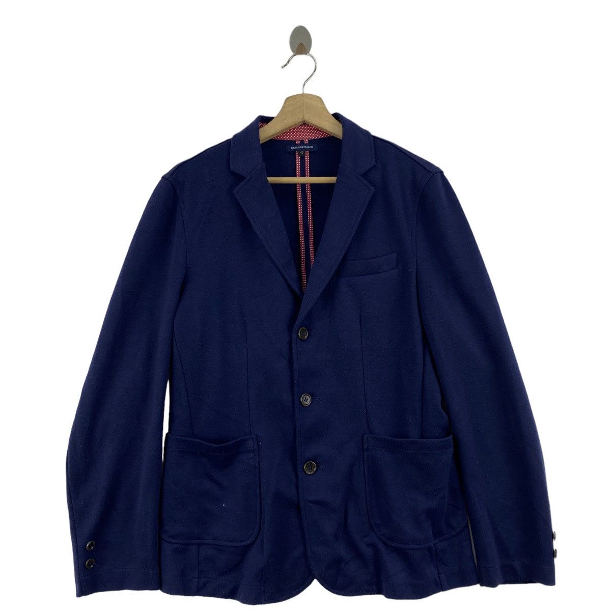 image of Urban Research Multi Pockets Button Up Navy Blazer Coat, Men's (Size Medium)