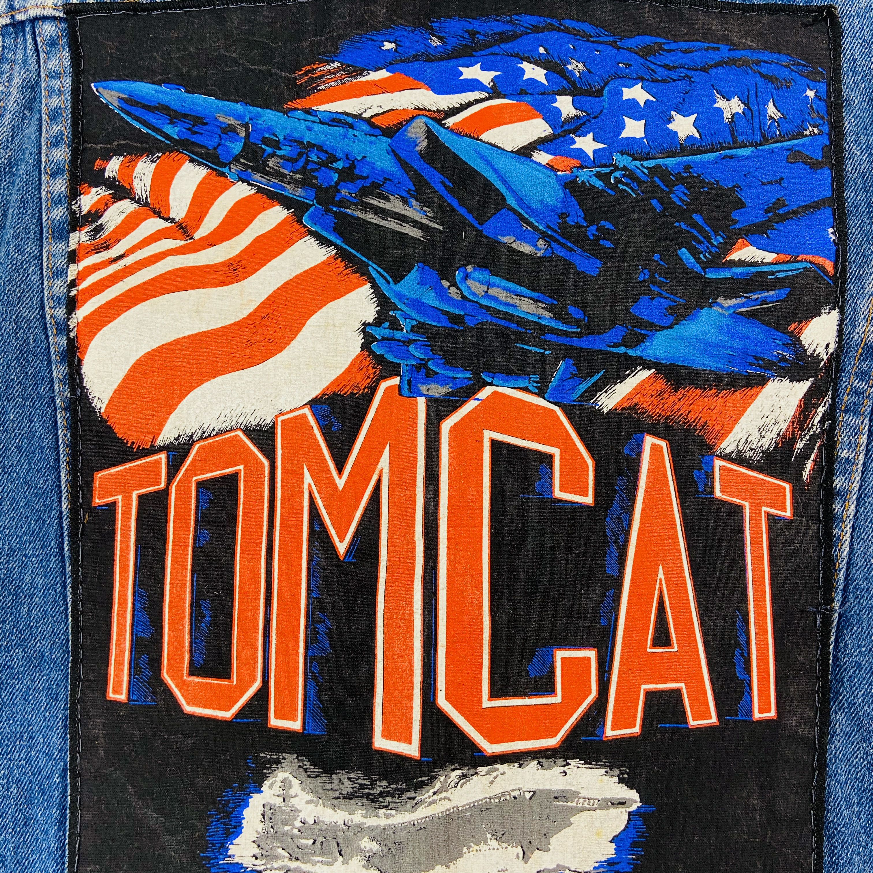 Vintage 1980s TOMCAT DAVID ESSEX TOP GUN RARE JEANS JACKET - № 2154 Size US M / EU 48-50 / 2 - 10 Thumbnail