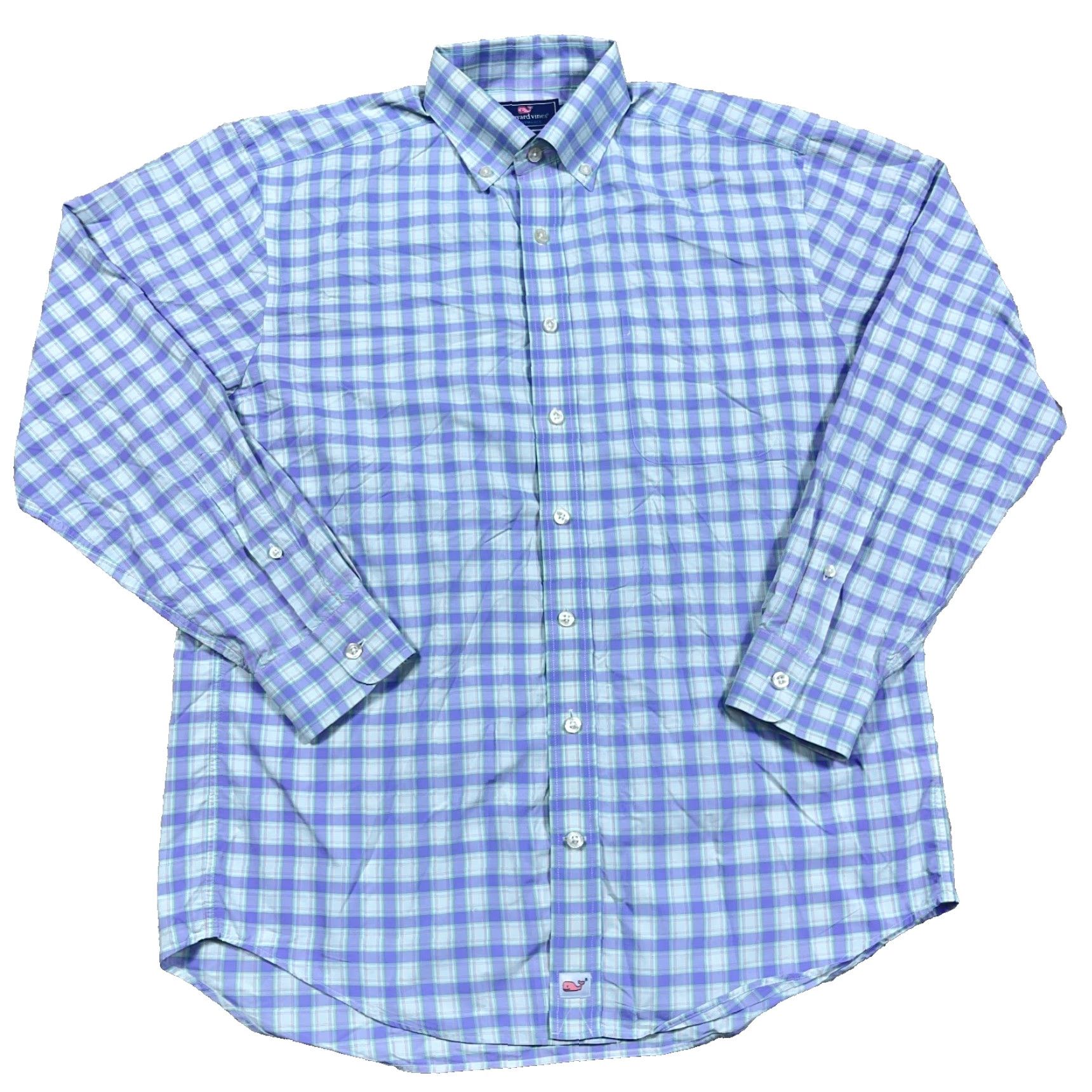 Vineyard Vines Vineyard Vines Shirt Men Medium Purple Nylon Button-Up Performance Classic Fit Size US M / EU 48-50 / 2 - 2 Thumbnail