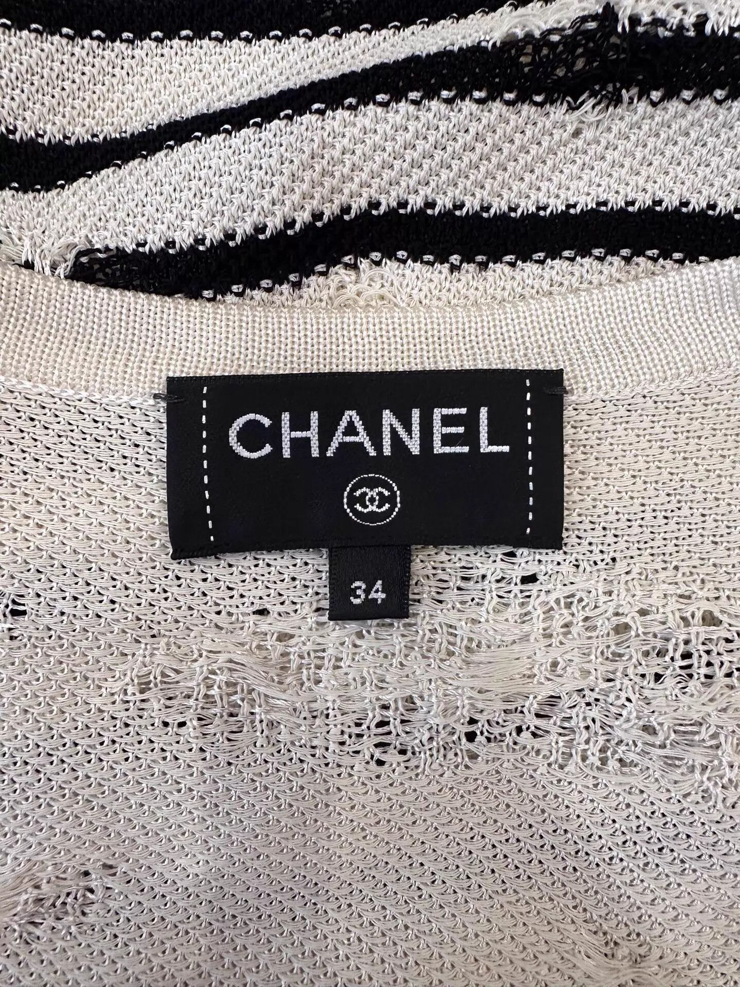 Chanel Chanel women's black white colorblocked striped cardigan Size XS / US 0-2 / IT 36-38 - 4 Thumbnail