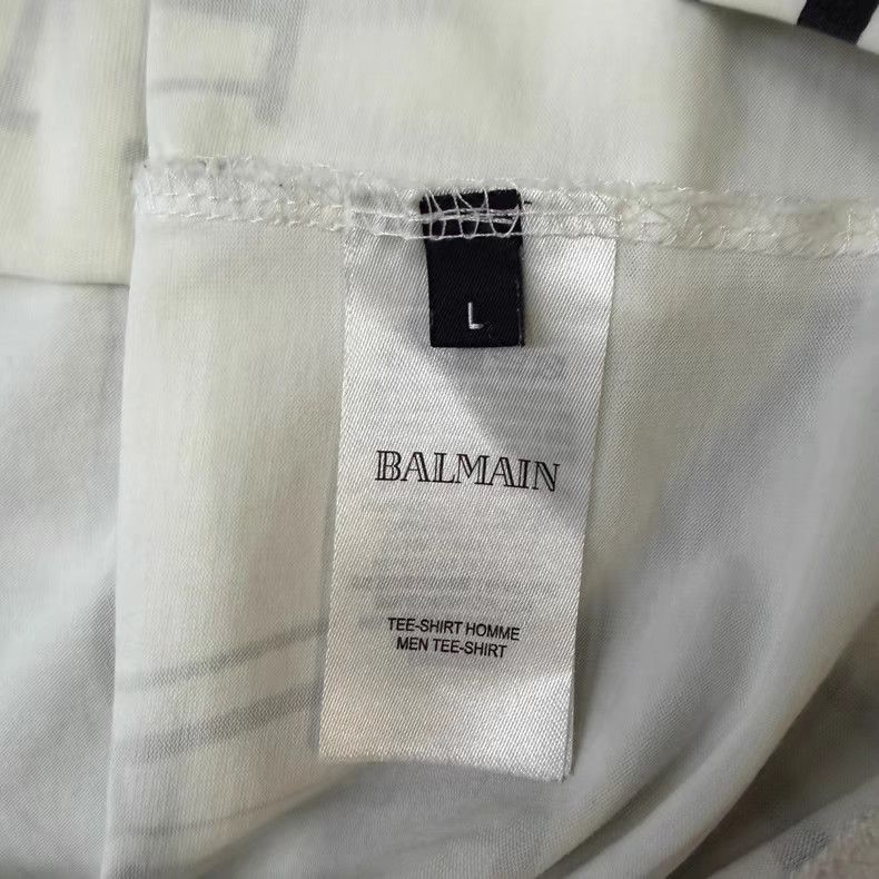 Balmain BALMAIN All-Over Print White Short Sleeve T-shirt Q10 Size US L / EU 52-54 / 3 - 2 Thumbnail