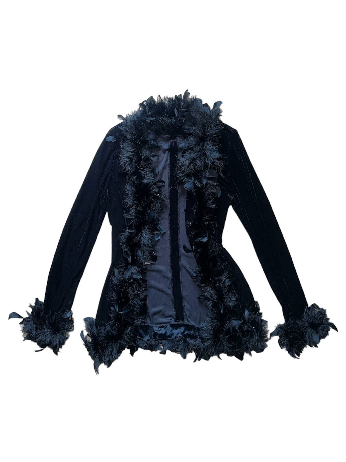 Japanese Brand Black velvet feather cardigan 🪶 Size M / US 6-8 / IT 42-44 - 5 Thumbnail