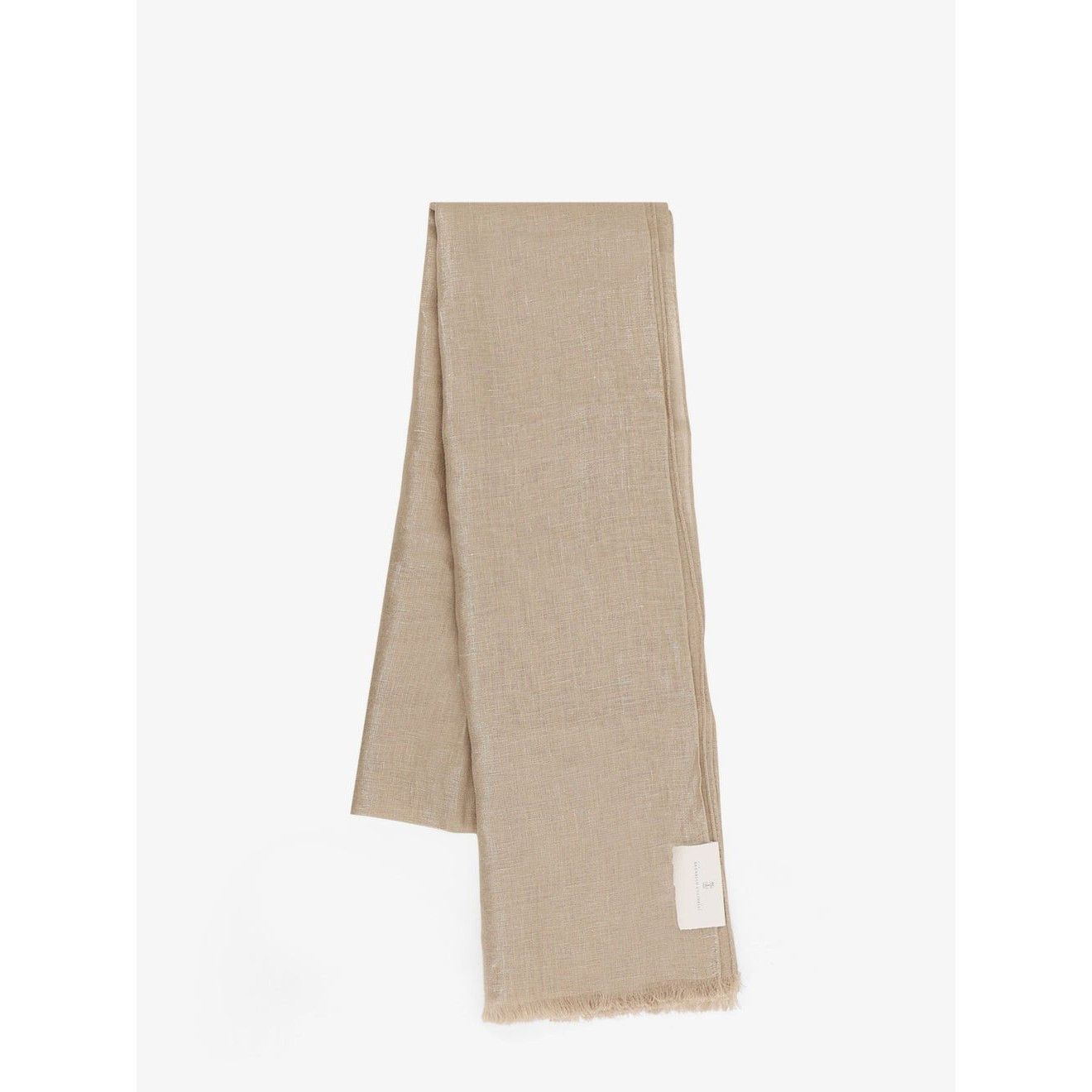 BRUNELLO CUCINELLI Beige Linen Scarf New
