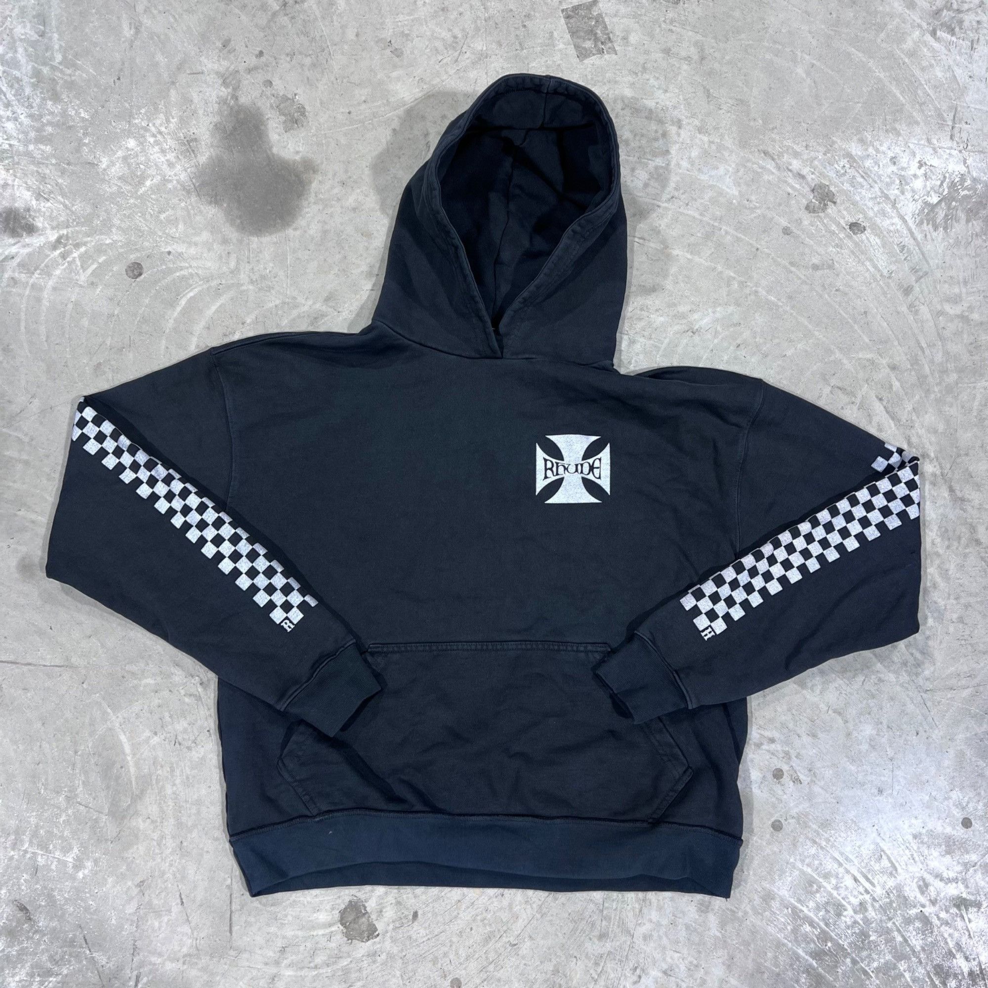 Rhude NEW RHUDE CLASSIC CHECKERS BLACK HOODIE SZ MEDIUM Size US M / EU 48-50 / 2 - 2 Thumbnail