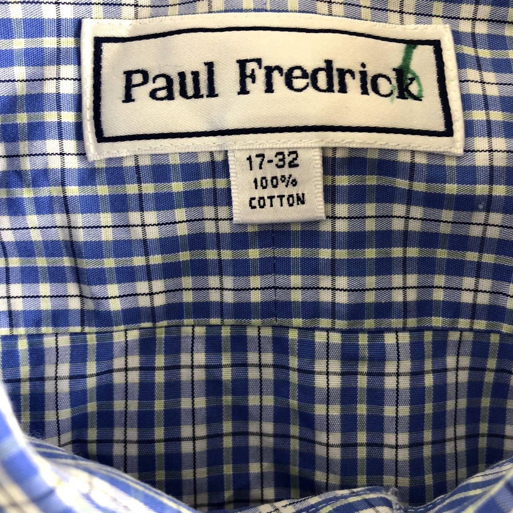 Vintage VINTAGE Paul Fredrick Shirt Mens Size 17-32 Long Sleeve Button Up Blue Plaid Mens Regular 100% Cotton Button-Down Collar Front Blue Plaid Shirt Size US XL / EU 56 / 4 - 6 Thumbnail