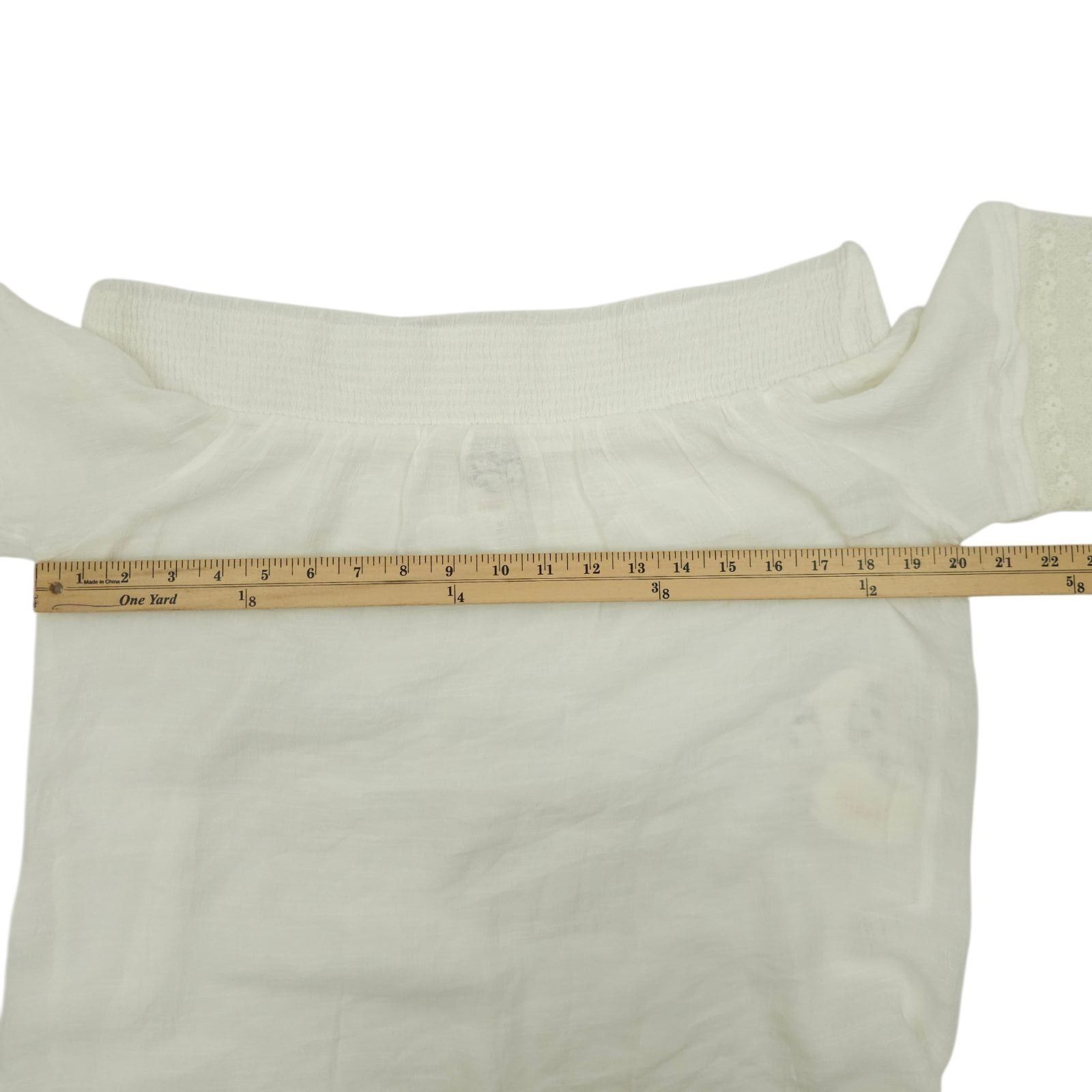 Other Naif Boho Peasant Top M White Gauze Off Shoulder Eyelet Fest Size M / US 6-8 / IT 42-44 - 3 Thumbnail