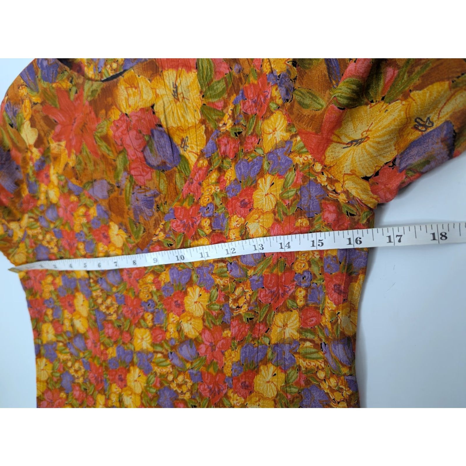 Vintage VINTAGE Carole Little Dress Women’s 2 Orange Floral Lightweight Rayon Gauze Boho Dress Size XS / US 0-2 / IT 36-38 - 5 Thumbnail