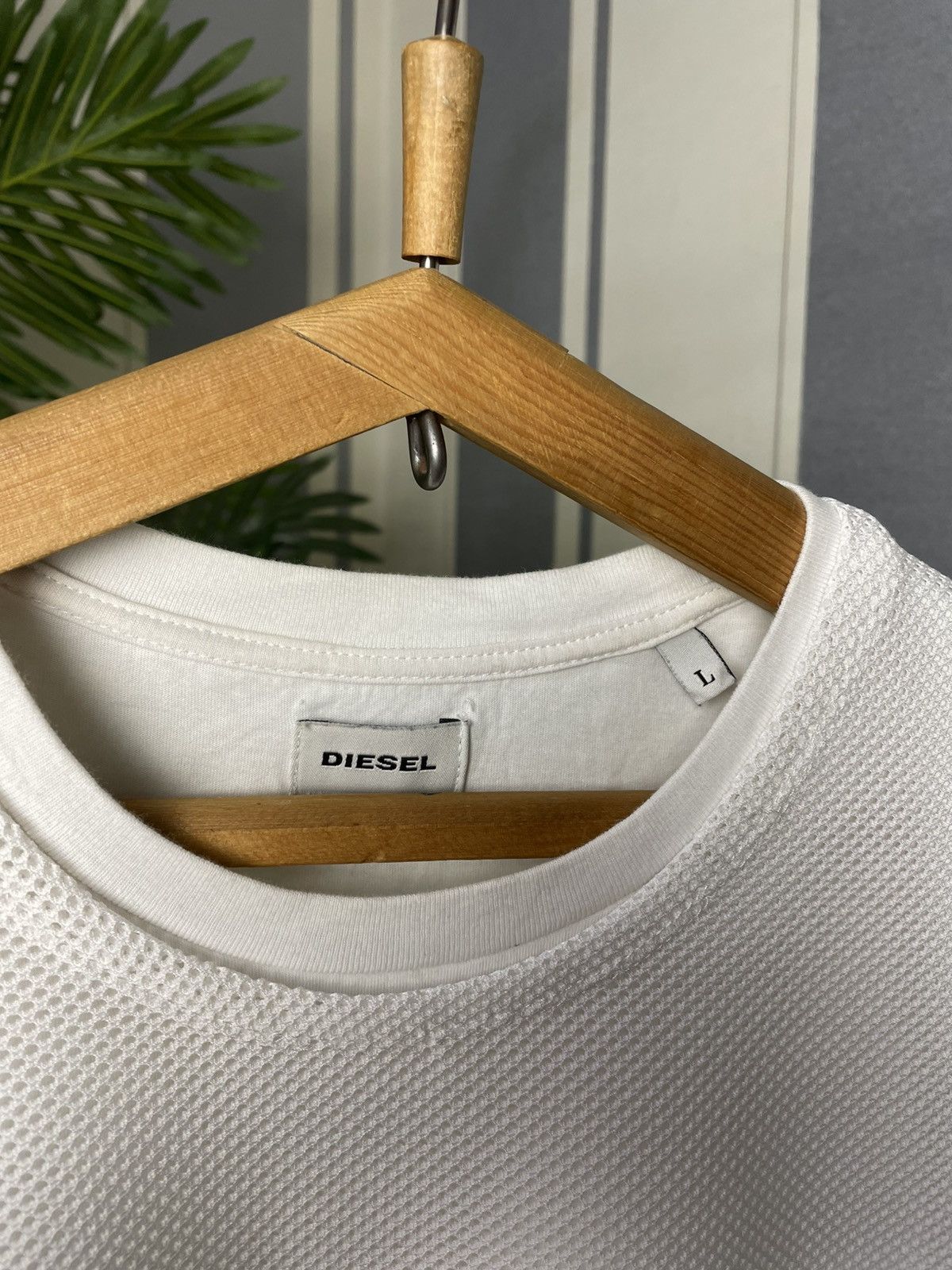 Diesel Diesel Men’s White Mesh T-Shirt 2in1 Size L Size US L / EU 52-54 / 3 - 7 Thumbnail