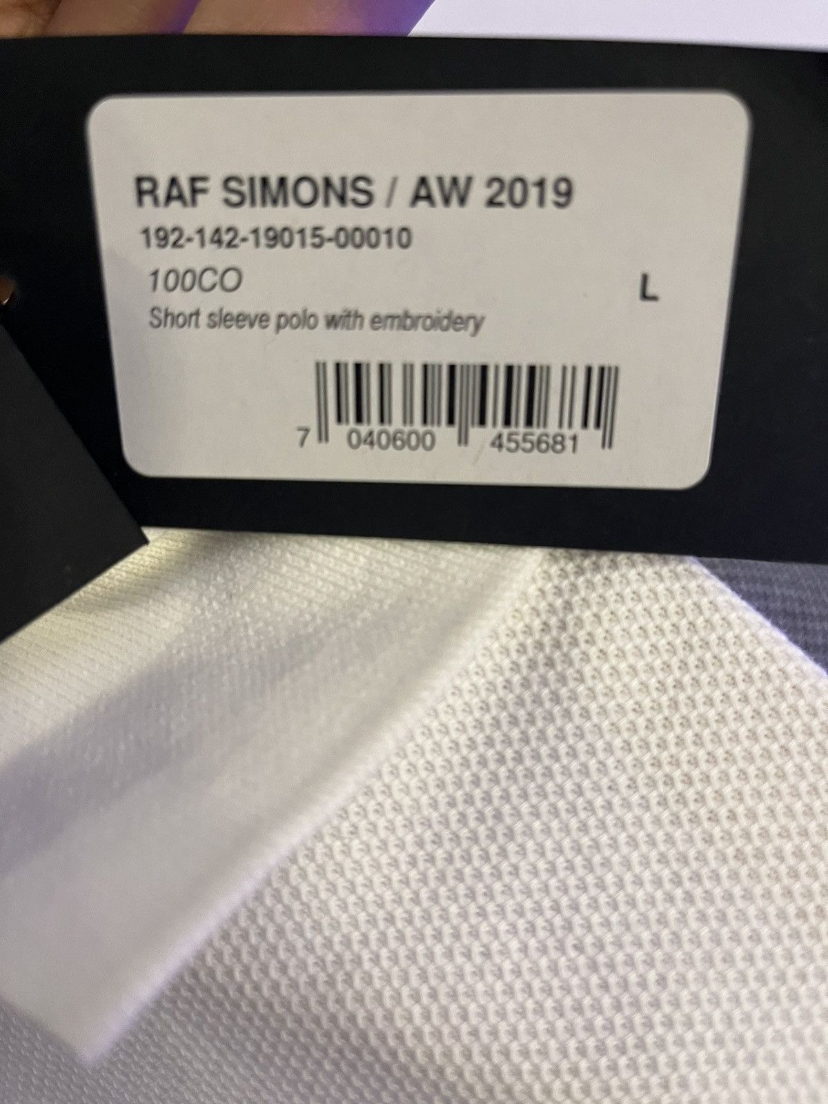 Raf Simons RAF simons white embroidered shirt sleeve polo shirt Size US L / EU 52-54 / 3 - 6 Thumbnail