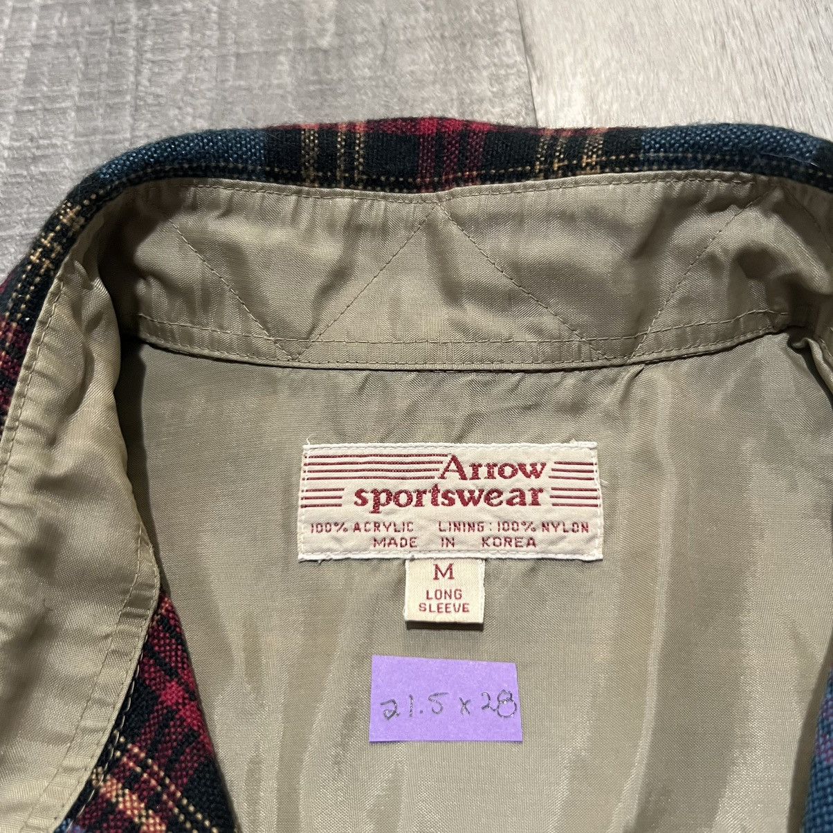 Arrow × Vintage VTG 70s/80s Pink/Blue Plaid Arrow Flannel Button Shirt Size US M / EU 48-50 / 2 - 4 Thumbnail