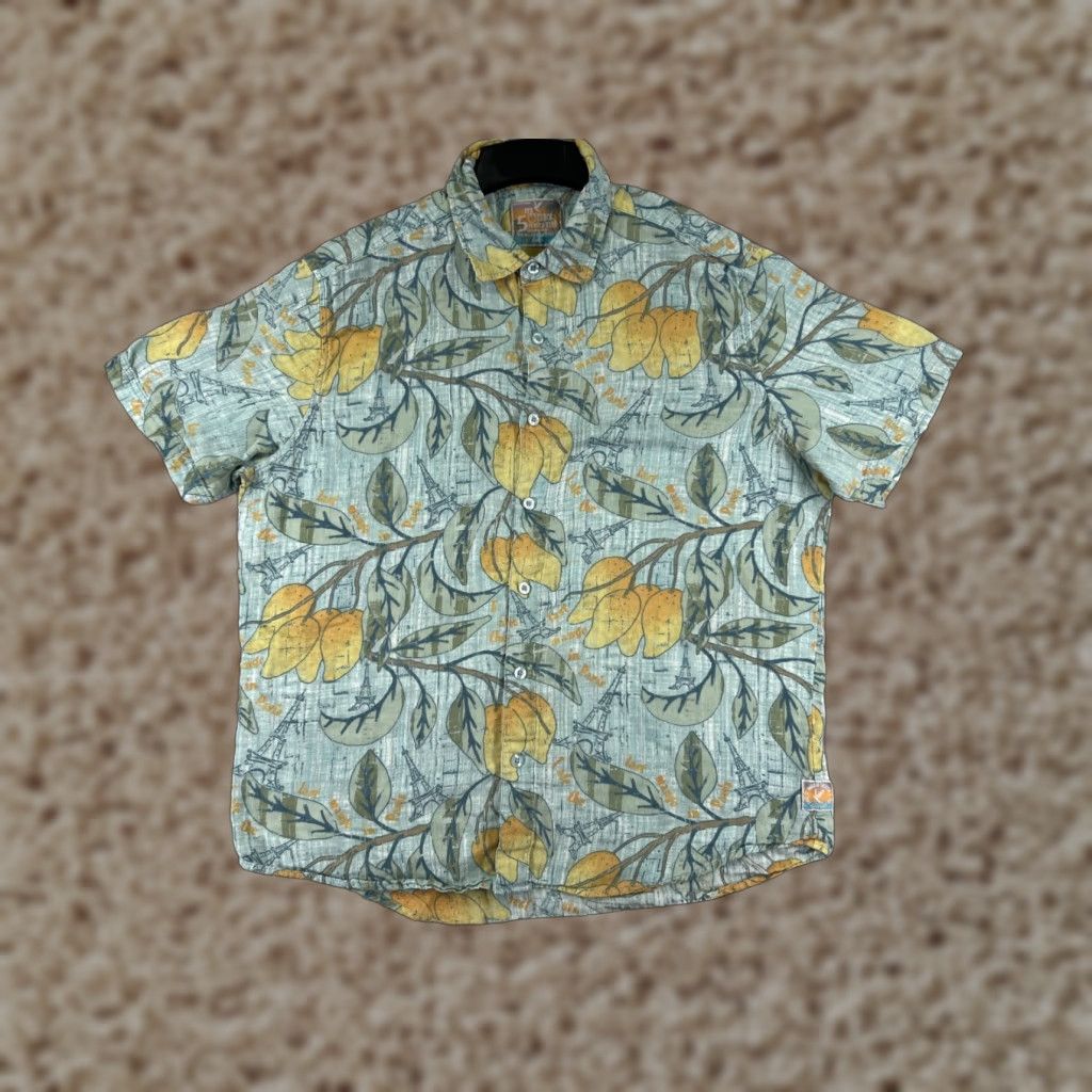 Vintage Margaritaville Button-Up Shirt Mens Large Green Floral Hawaiian Cotton Short Sleeve Shirt - Classic Aloha Style Mens L Green Size US L / EU 52-54 / 3 - 1 Thumbnail