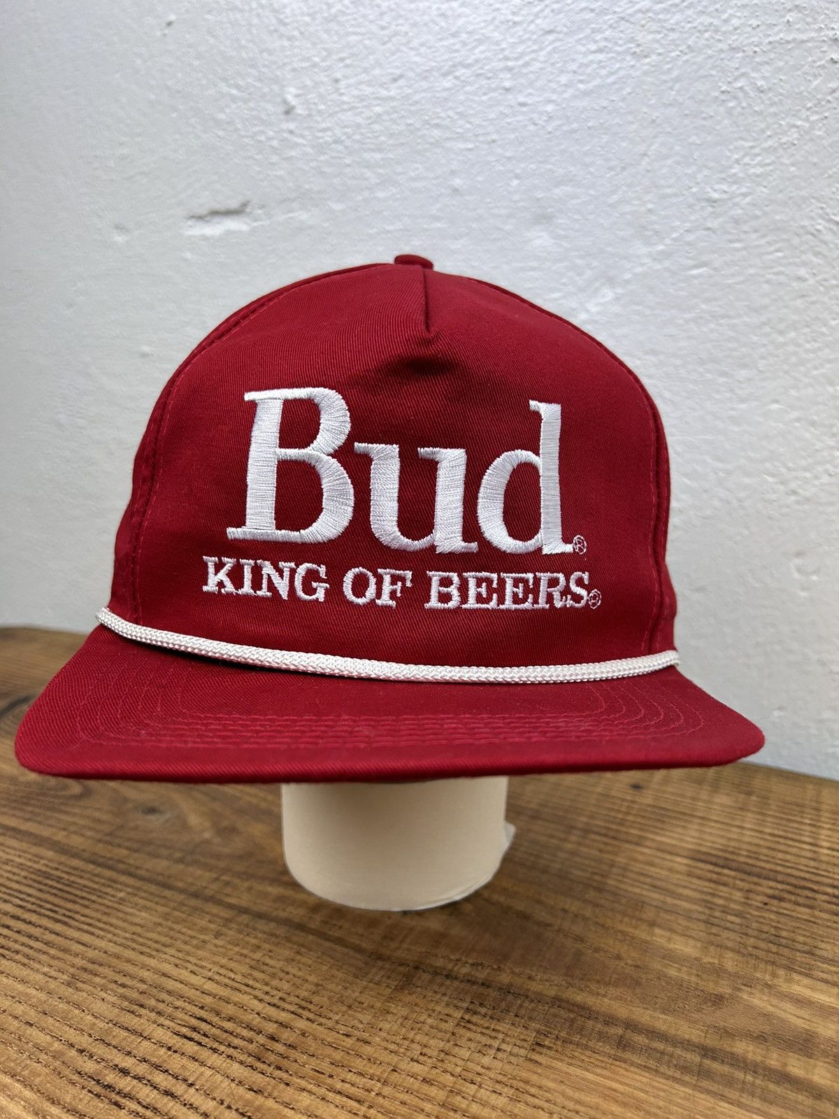 Budweiser 90s Vintage Budweiser King Of Beers Retro Cap Hat In Red Size ONE SIZE - 1 Thumbnail