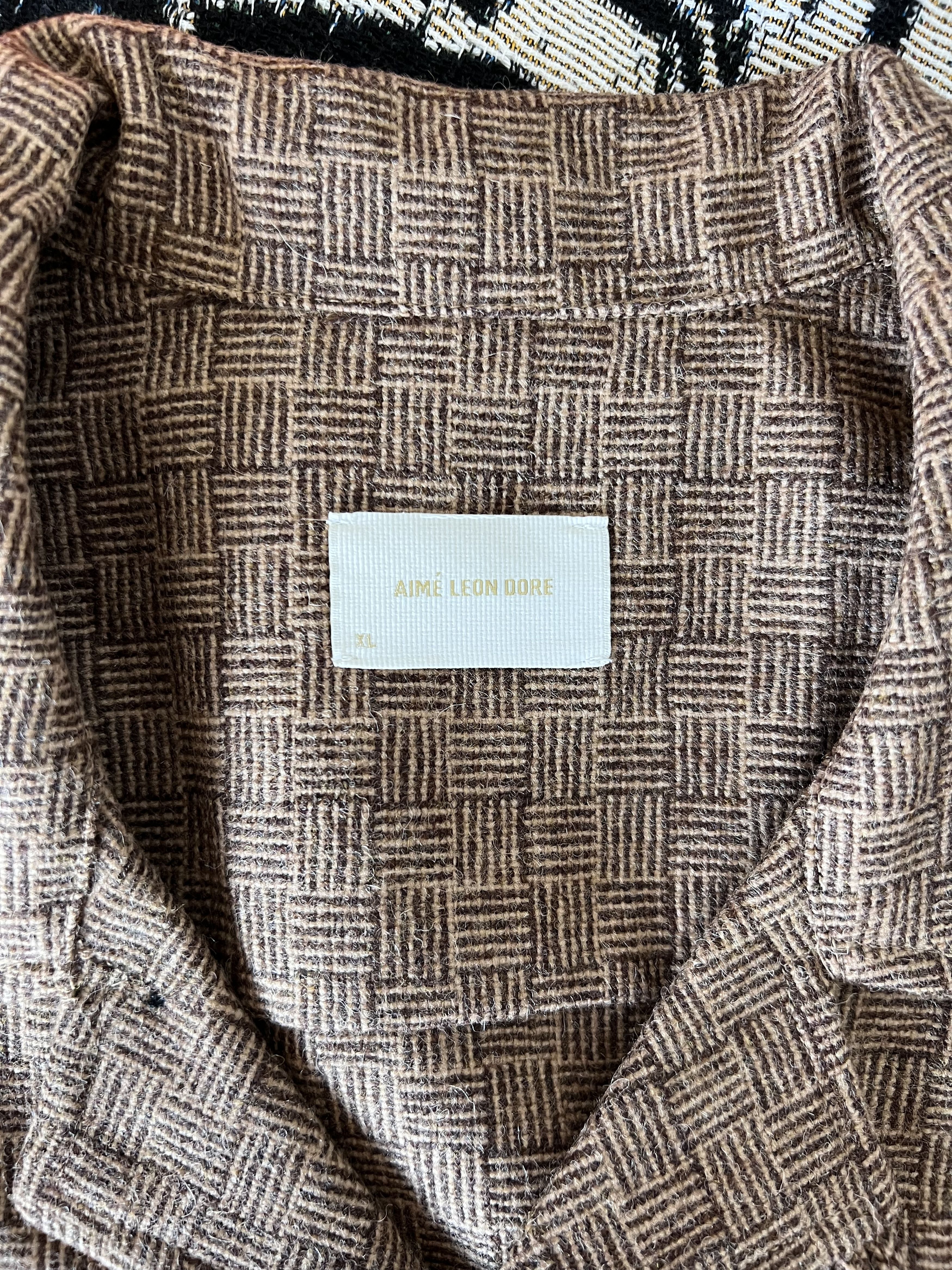 Aime Leon Dore Aime Leon Dore Jacquard Camp Collar Shirt in Brown Size US XL / EU 56 / 4 - 7 Thumbnail