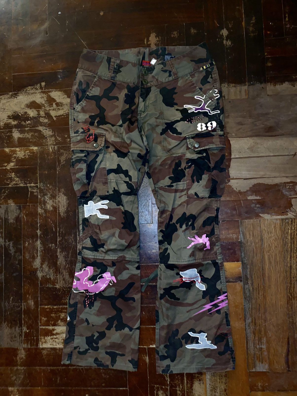 Japanese Brand × Vintage vintage y2k camo ski pants streetwear multi pocket 90s Size 28" / US 6 / IT 42 - 4 Thumbnail