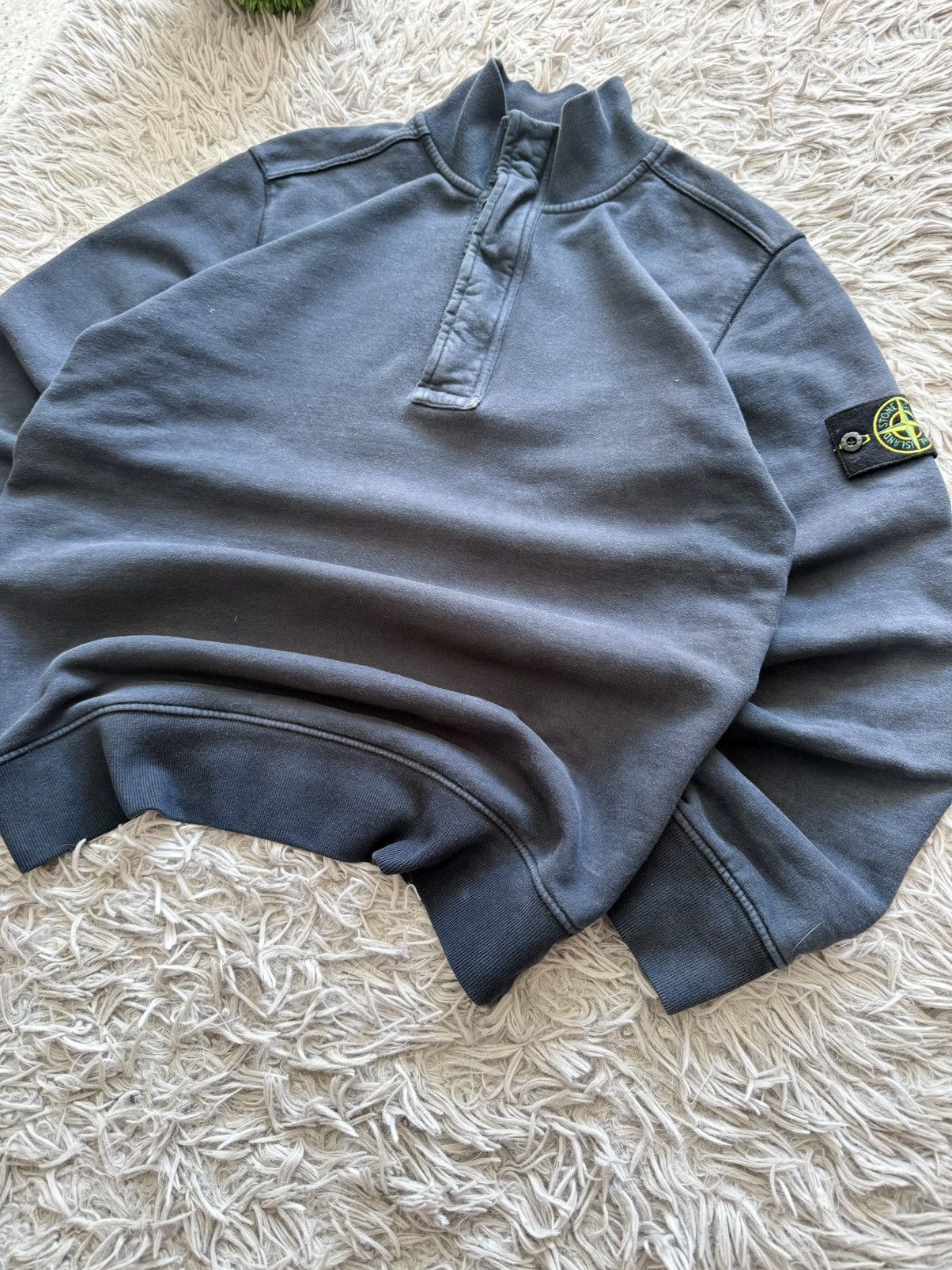 Stone Island 00s Stone Island Quarter-Zip Mock Neck Sweatshirt Navy Blue Size US L / EU 52-54 / 3 - 7 Thumbnail