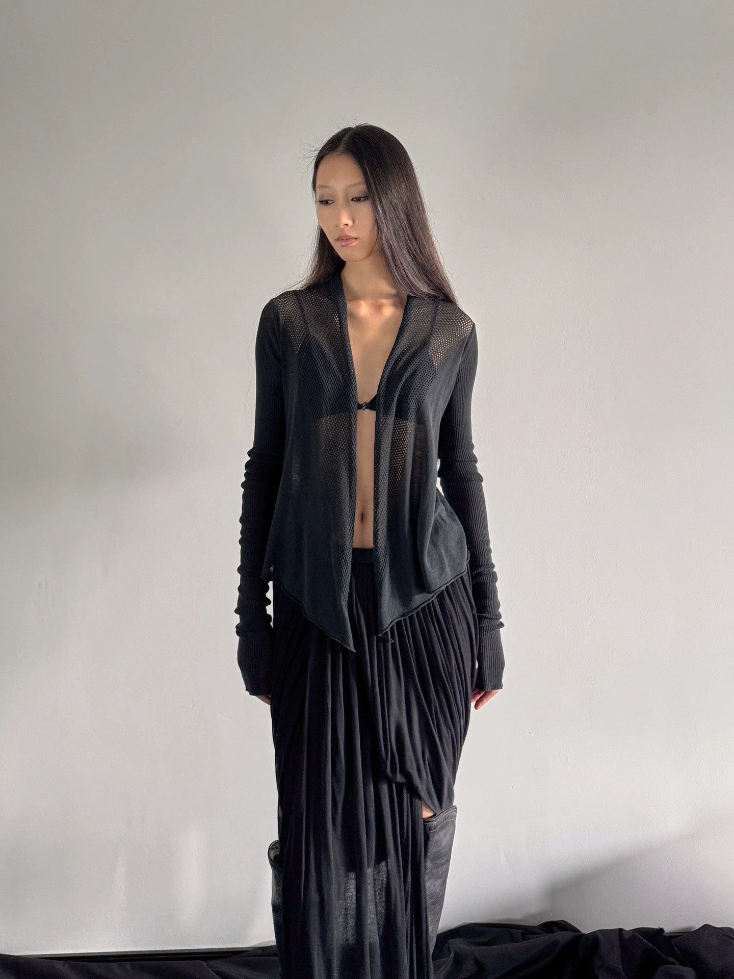 Rick Owens Rick Owens 14ss Mesh Irregular Knit Cardigan S Vtg Size S / US 4 / IT 40 - 2 Thumbnail