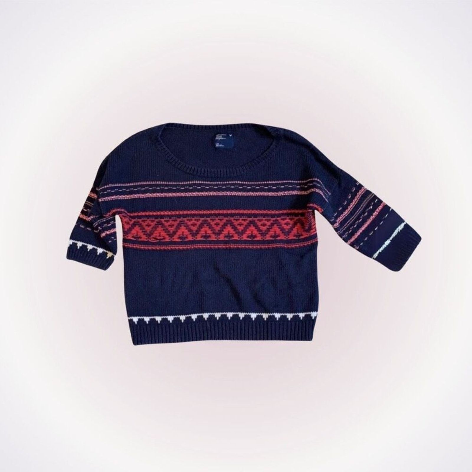 American Eagle Outfitters American Eagle Navy Blue Crewneck Knit Sweater | Sz L Size L / US 10 / IT 46 - 1 Thumbnail