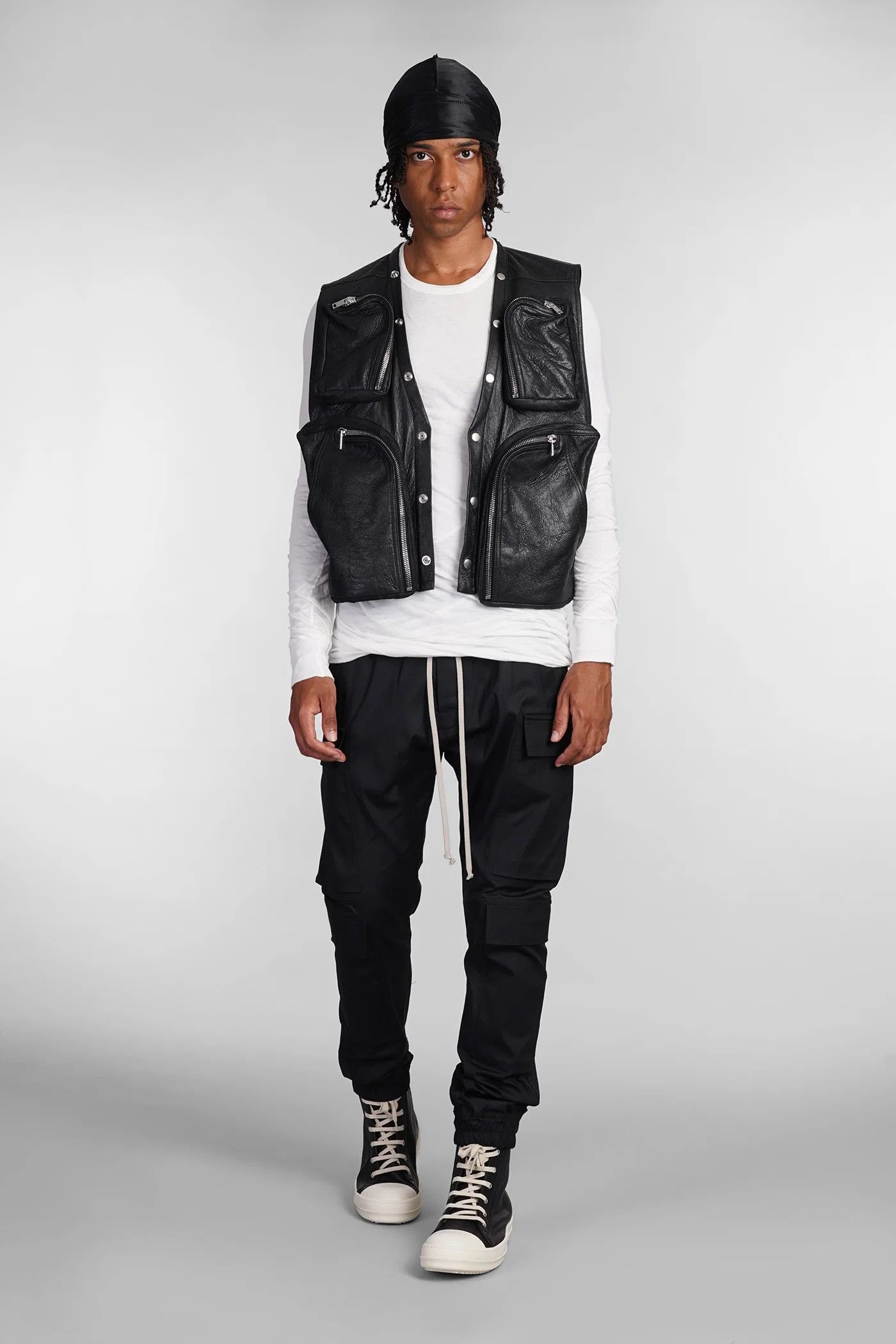 Rick Owens EU50 Zip Blistered Lamb Leather Cargo Vest FW24 Porterville Size US M / EU 48-50 / 2 - 22 Thumbnail