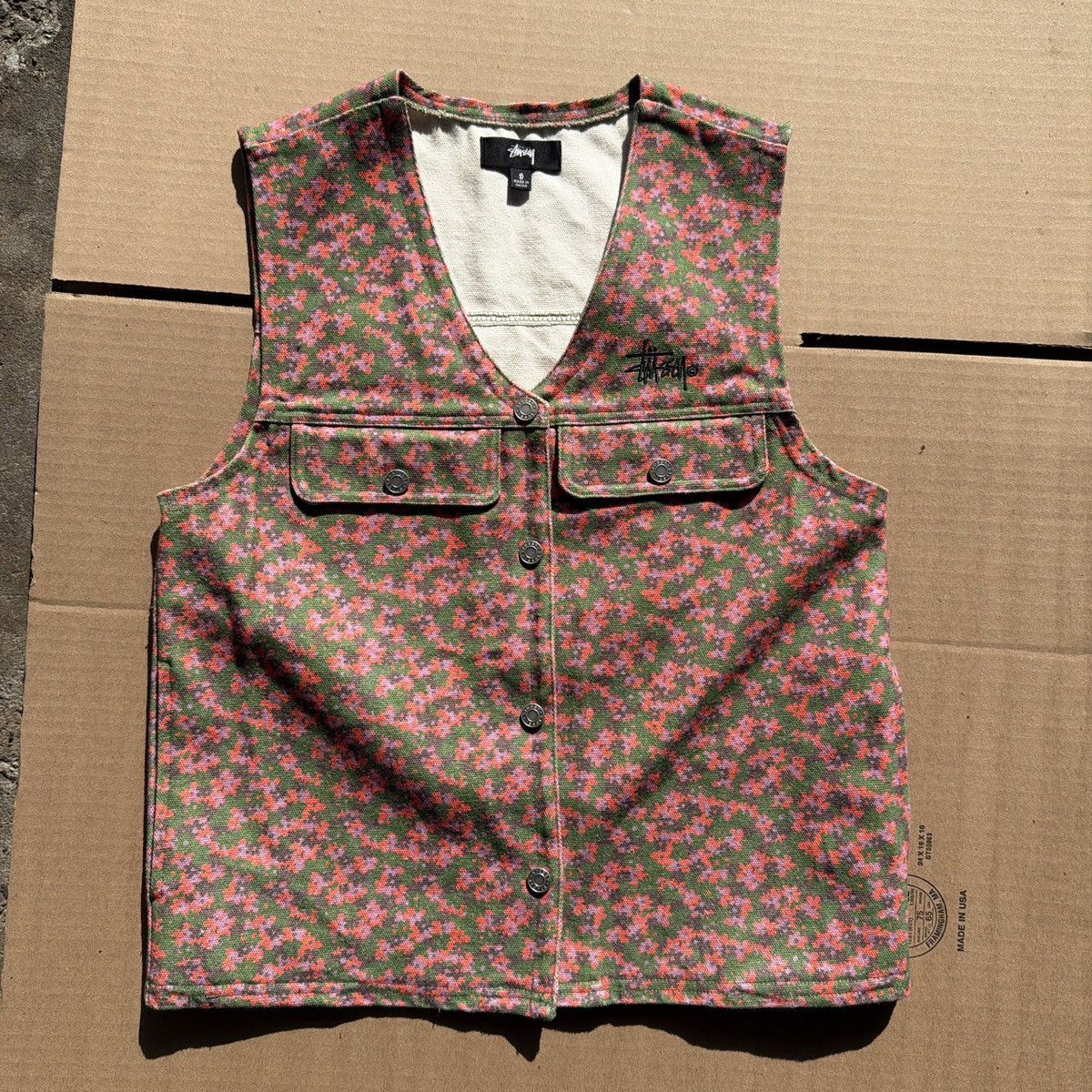 Stussy Stussy floral denim vest Size S / US 4 / IT 40 - 2 Thumbnail
