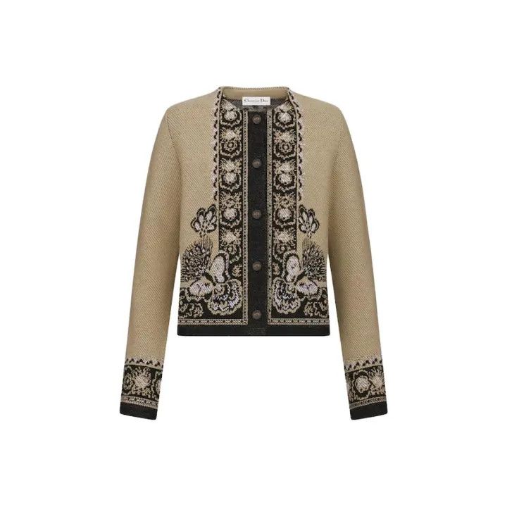 Dior Dior Floral Embroidered Short Sleeve Knit Top 0079 Size M / US 6-8 / IT 42-44 - 1 Thumbnail