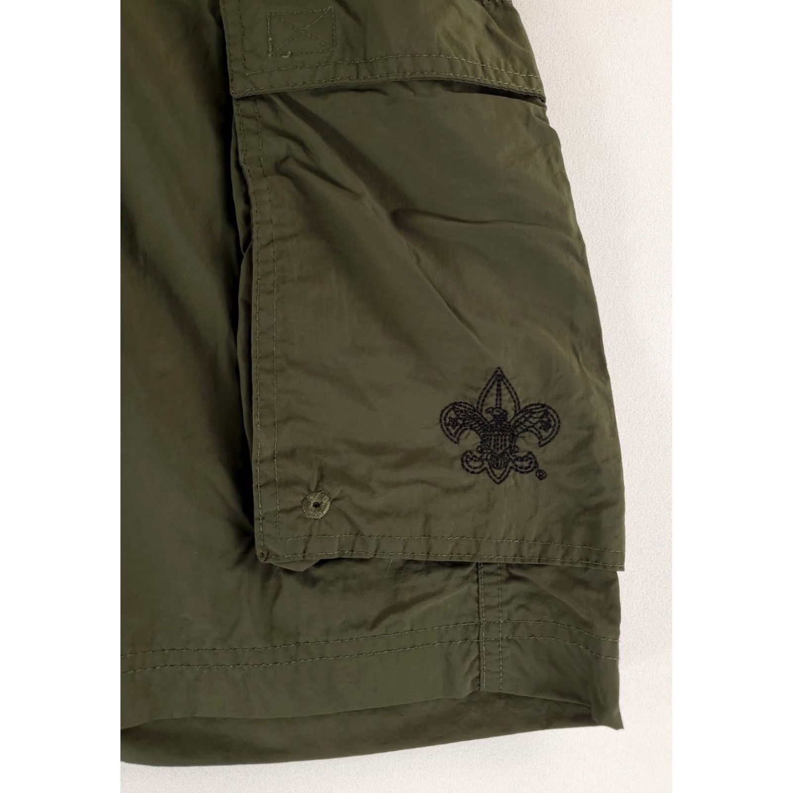Vintage Boy Scouts of America Cargo Shorts Supplex Nylon Green Mens S Cargo Shorts 32 Actual Greens Mens Size US 29 - 2 Thumbnail