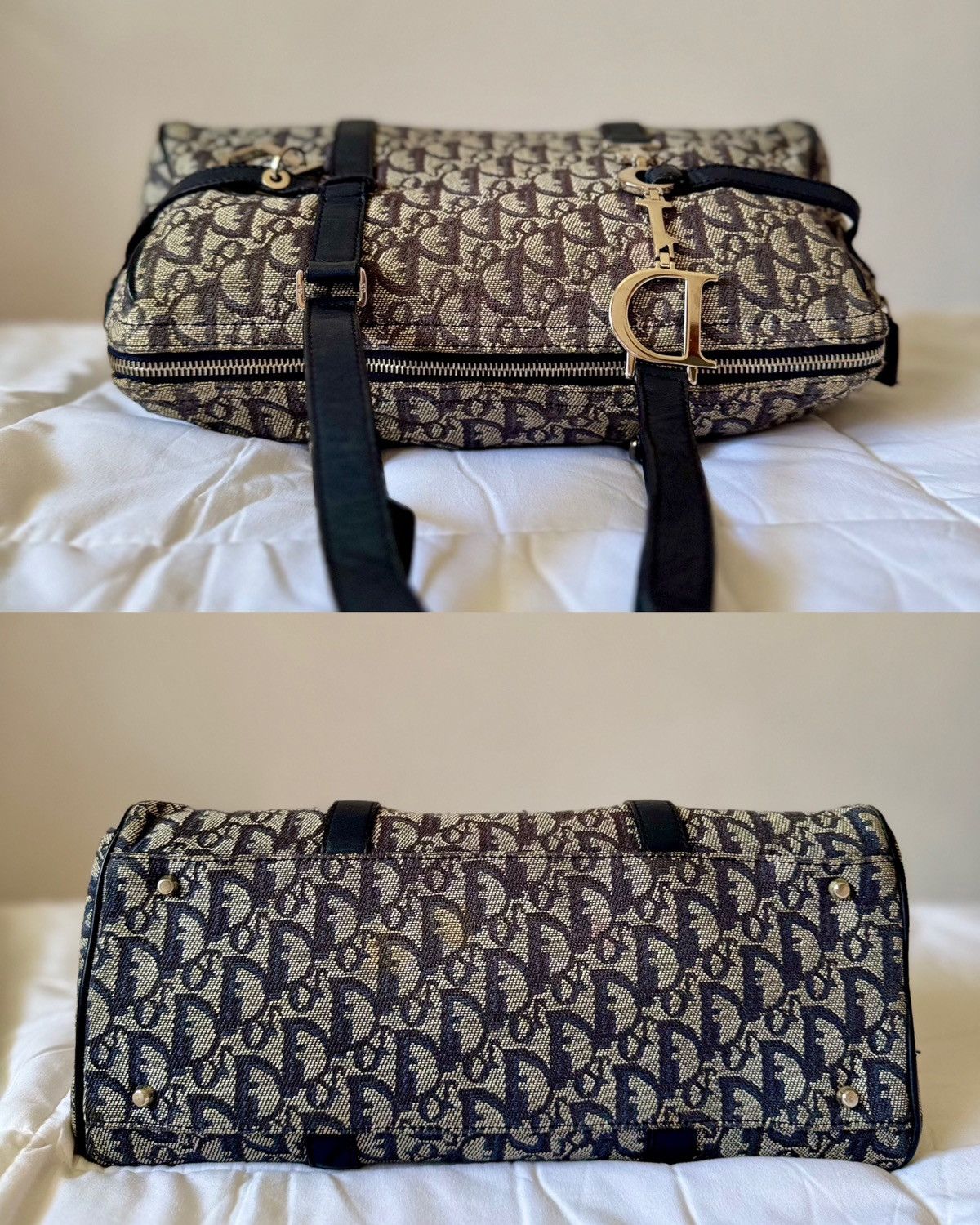 Christian Dior Monsieur × Dior × Vintage DIOR Navy Blue Diorissimo Trotter Charm Shoulder Duffle Bag Size ONE SIZE - 6 Thumbnail