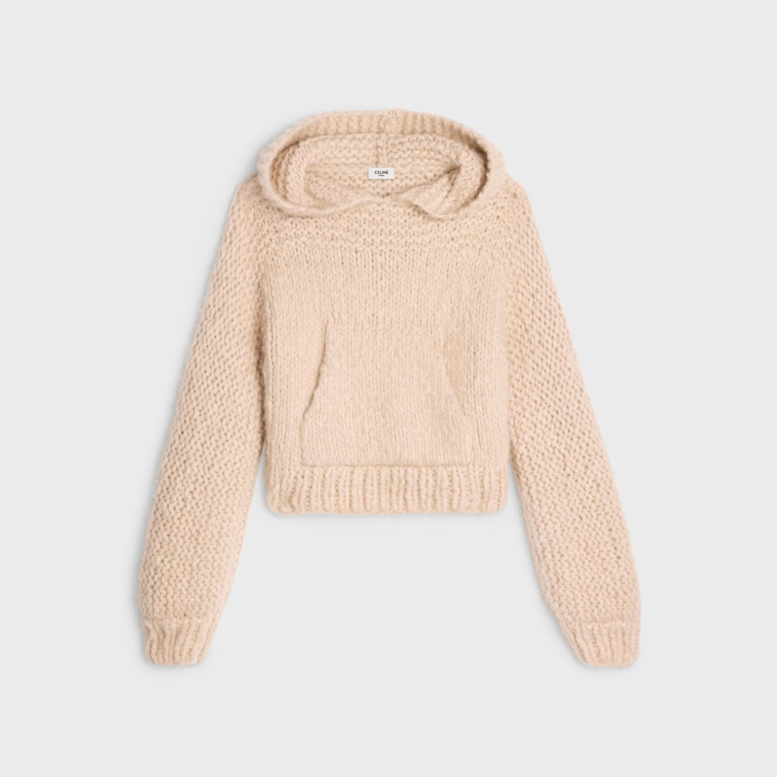 o1bcso1str0824 Hooded Sweater In Cashmere Wool in Oatmeal