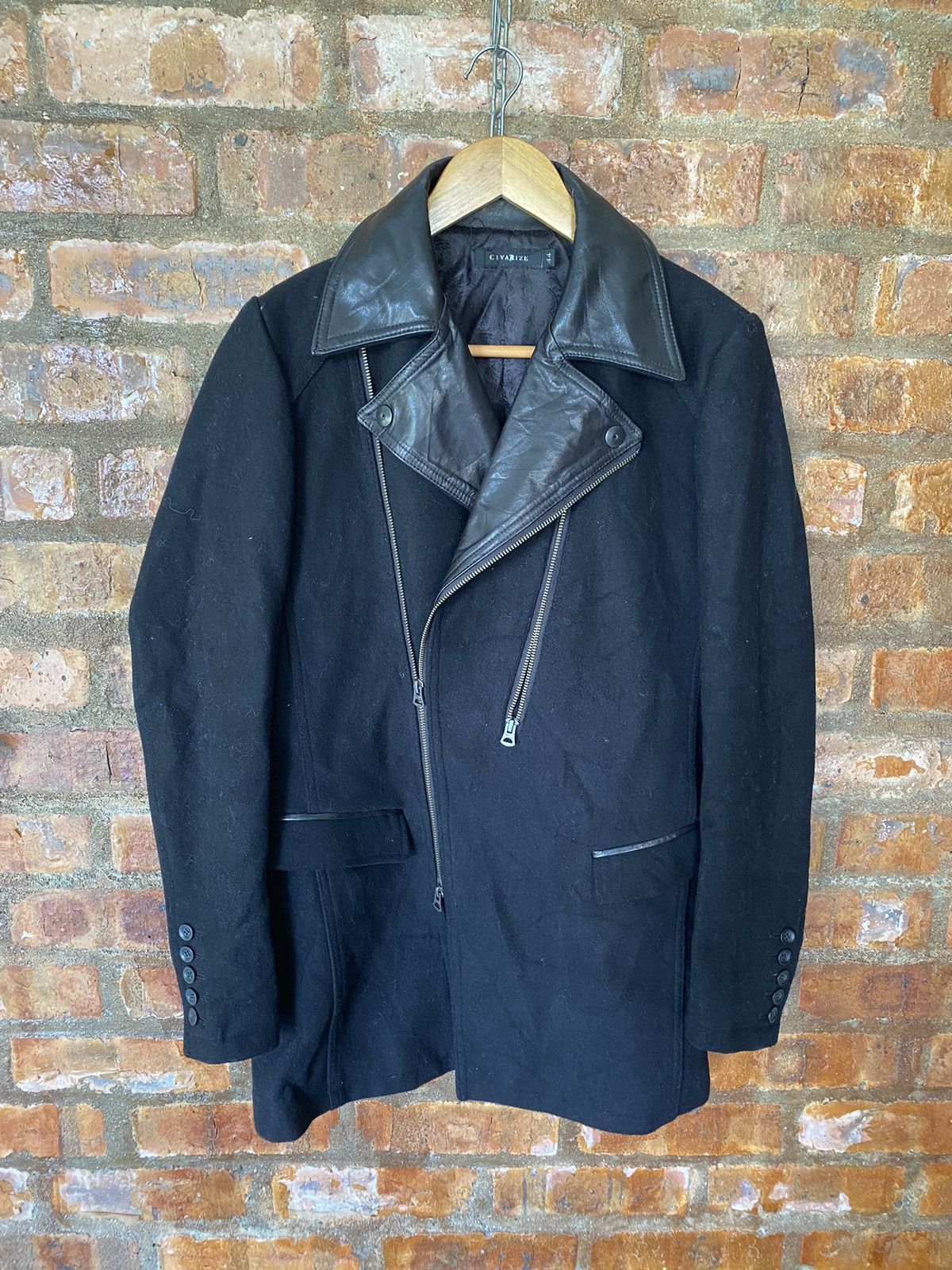 CIVARIZE Civarize Japan doube leather collar Asmetrical zipper Size US S / EU 44-46 / 1 - 2 Thumbnail