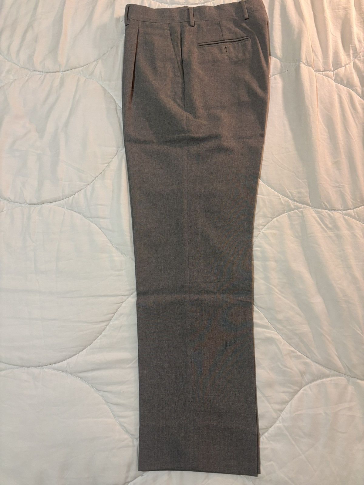 3-ply wool light grey trousers