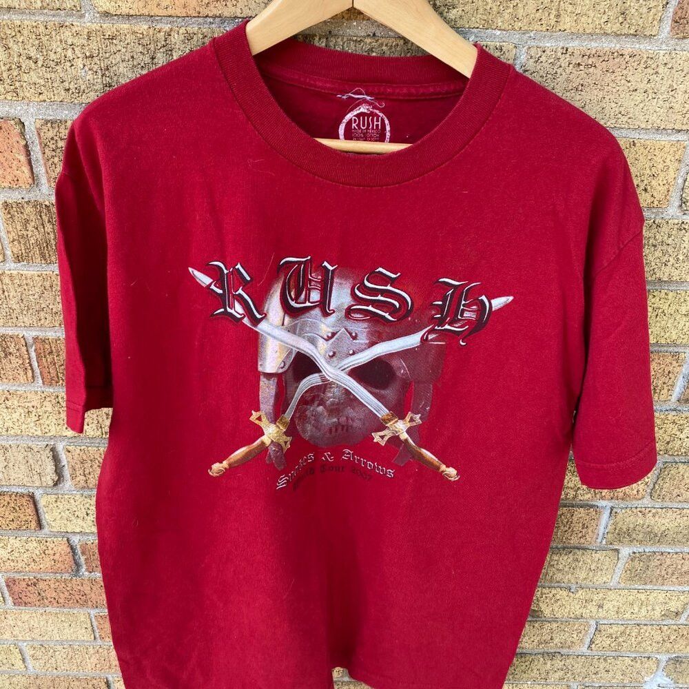 Vintage 2007 Rush Snakes and Arrows Band T Shirt Large Red Size US L / EU 52-54 / 3 - 4 Thumbnail