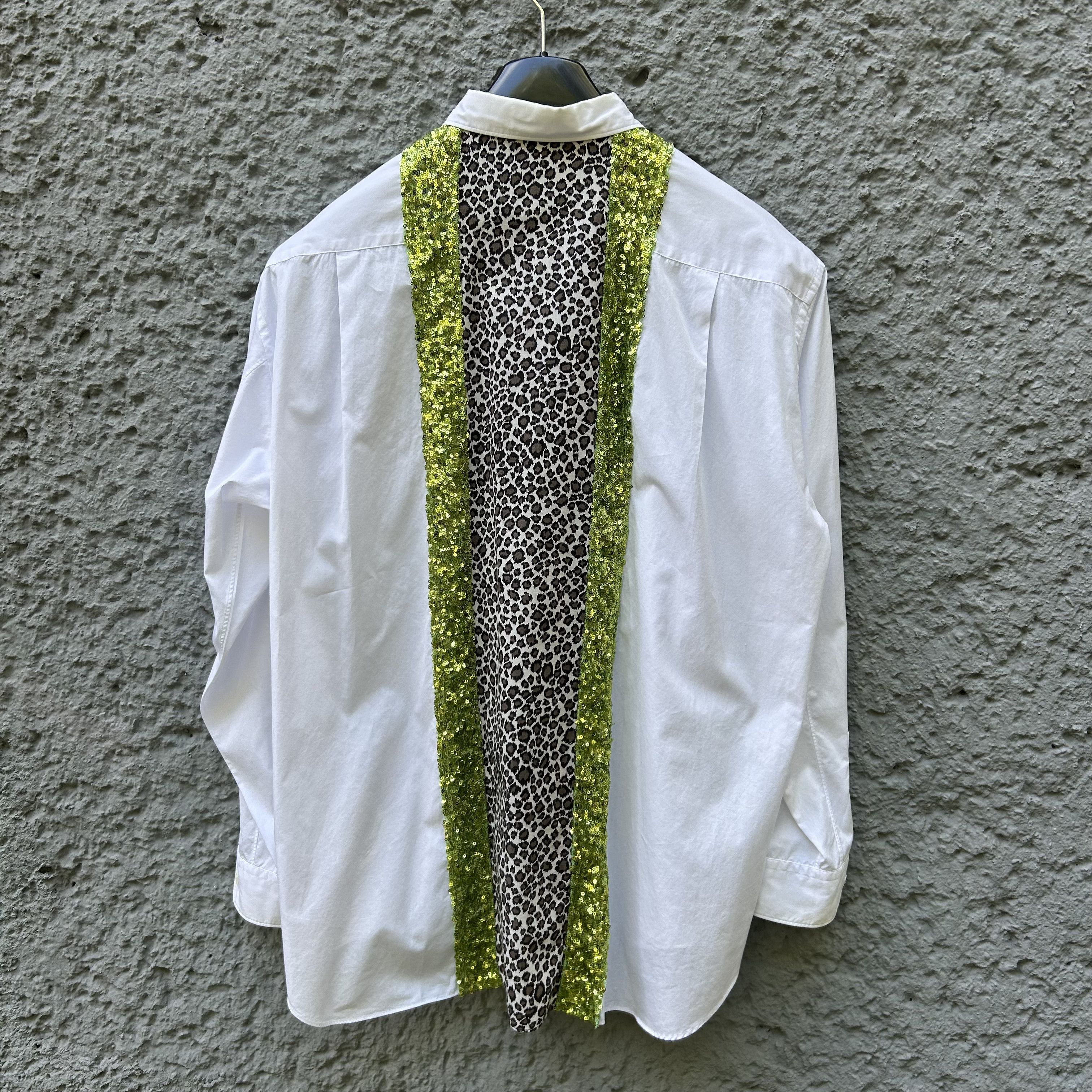 Comme des Garcons Homme Plus CDG Homme Plus White Sequin Leopard Print Shirt S/S18 Size US S / EU 44-46 / 1 - 2 Thumbnail