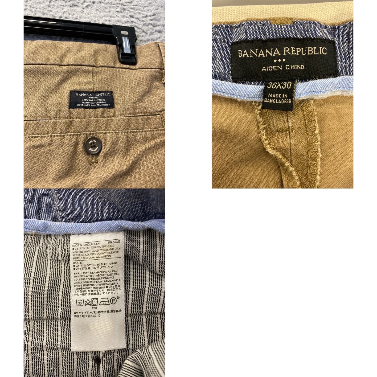 Banana Republic BANANA REPUBLIC Mens Chino Pants Light Brown 36x30 Straight Fit 5-Pocket Easy Care Machine Washable Size US 36 / EU 52 - 8 Thumbnail