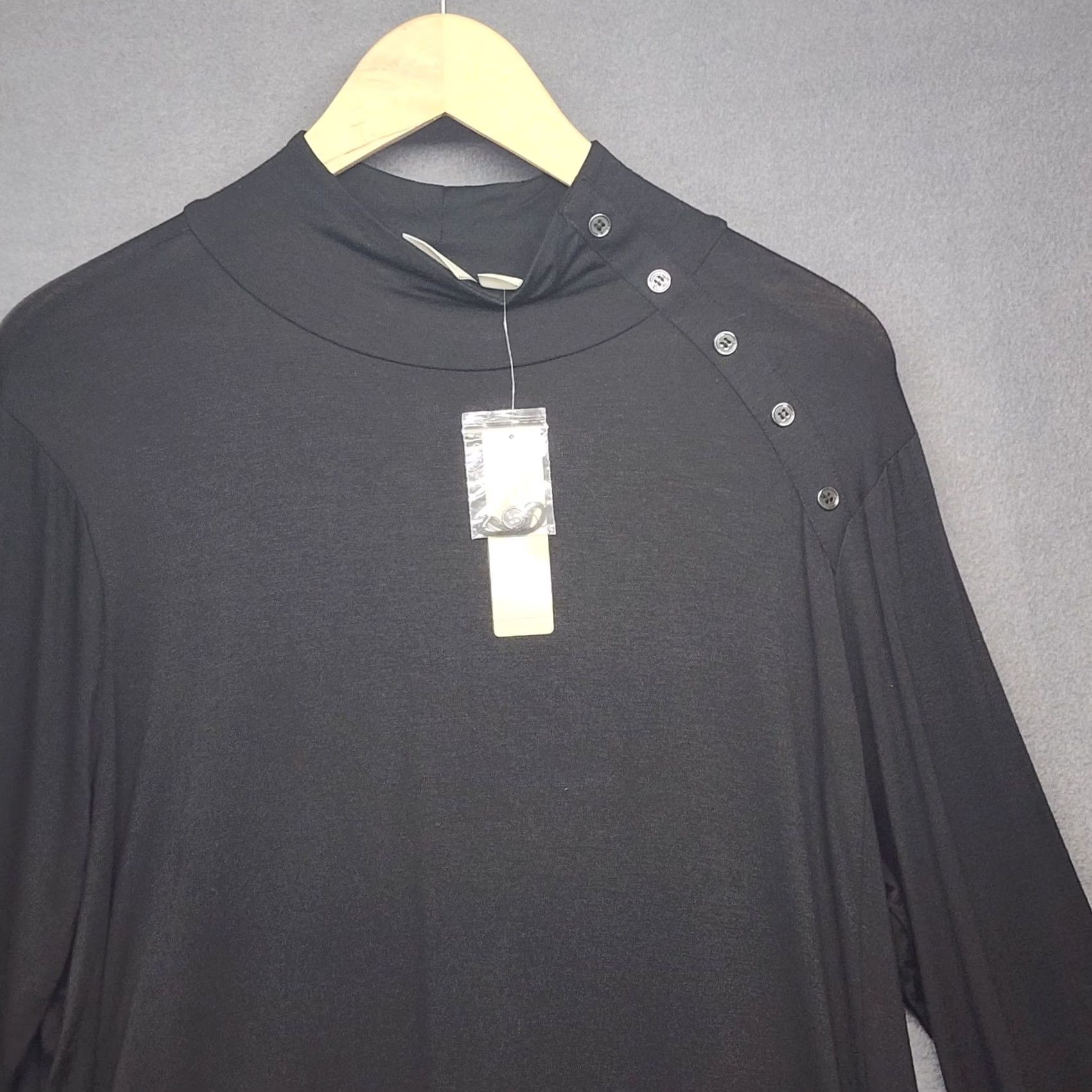 Vintage Chicos Zenergy Tunic Top Womens L Black Long Sleeve Stretch Blouse Shirt Mens? Size L / US 10 / IT 46 - 6 Thumbnail