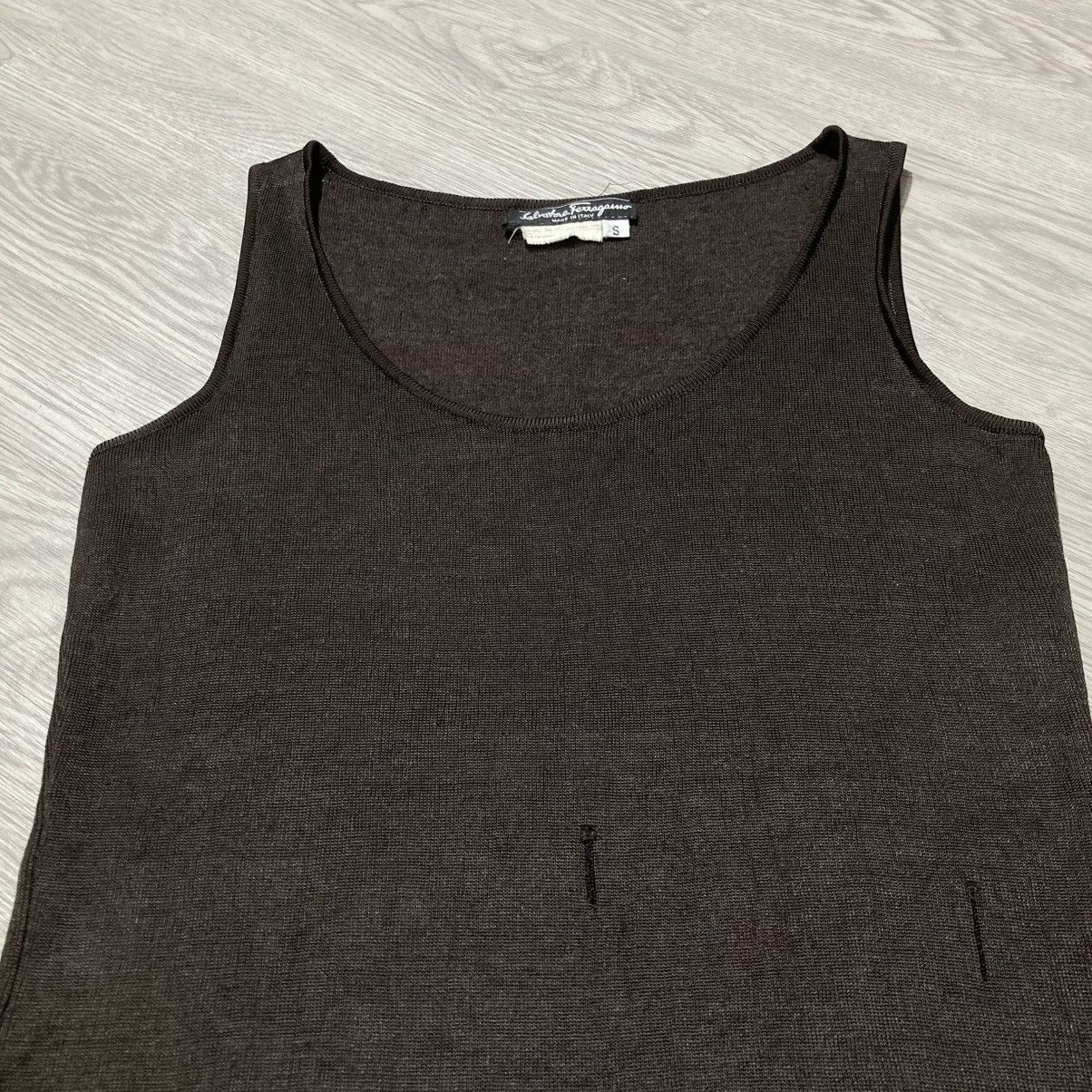Salvatore Ferragamo 🇮🇹 Salvatore Ferragamo Tank Top Brown Made In Italy Luxury Size US XS / EU 42 / 0 - 3 Thumbnail