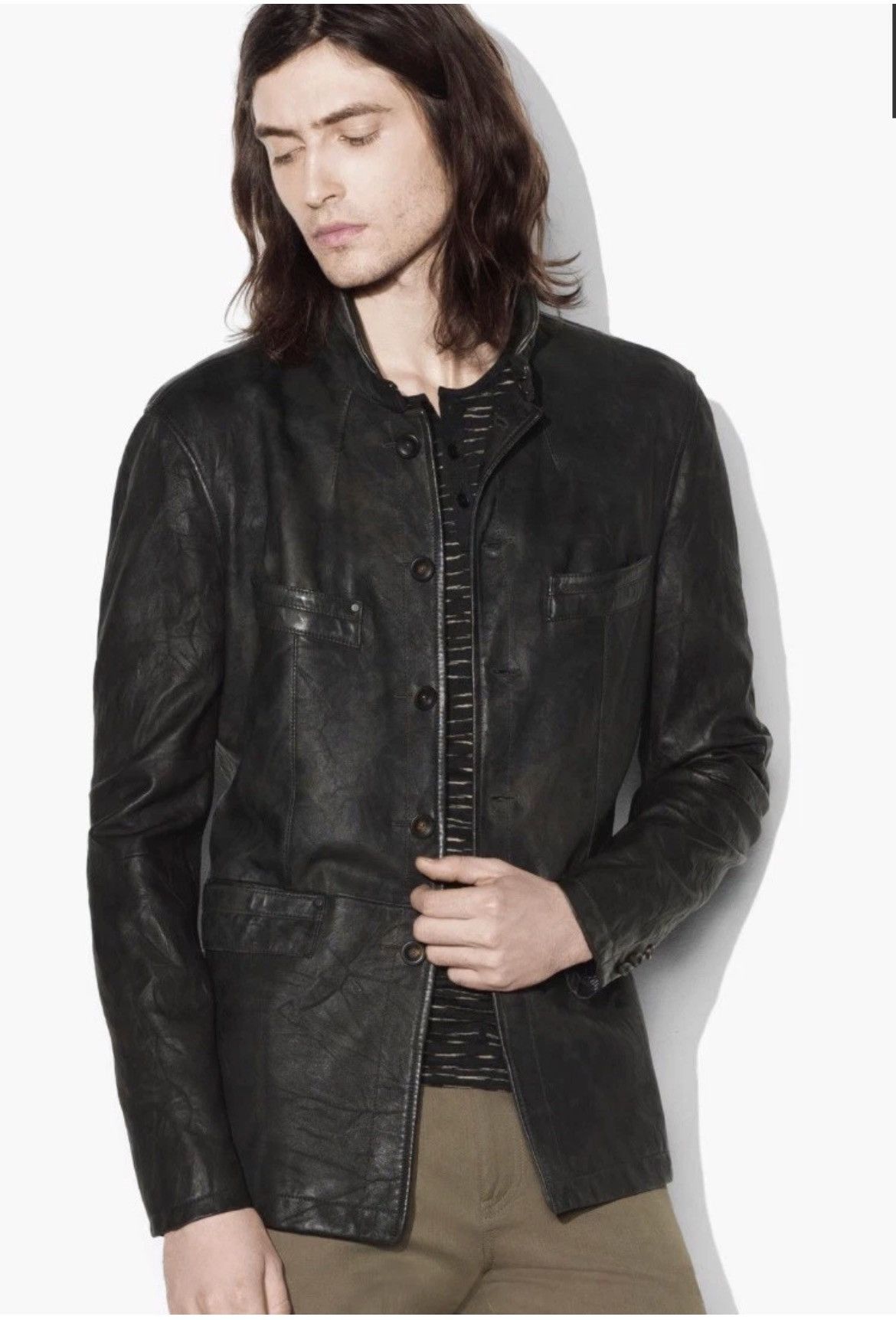 John Varvatos Vintage inspired Leather Jacket EU 46 USA 36. Size US S / EU 44-46 / 1 - 1 Thumbnail