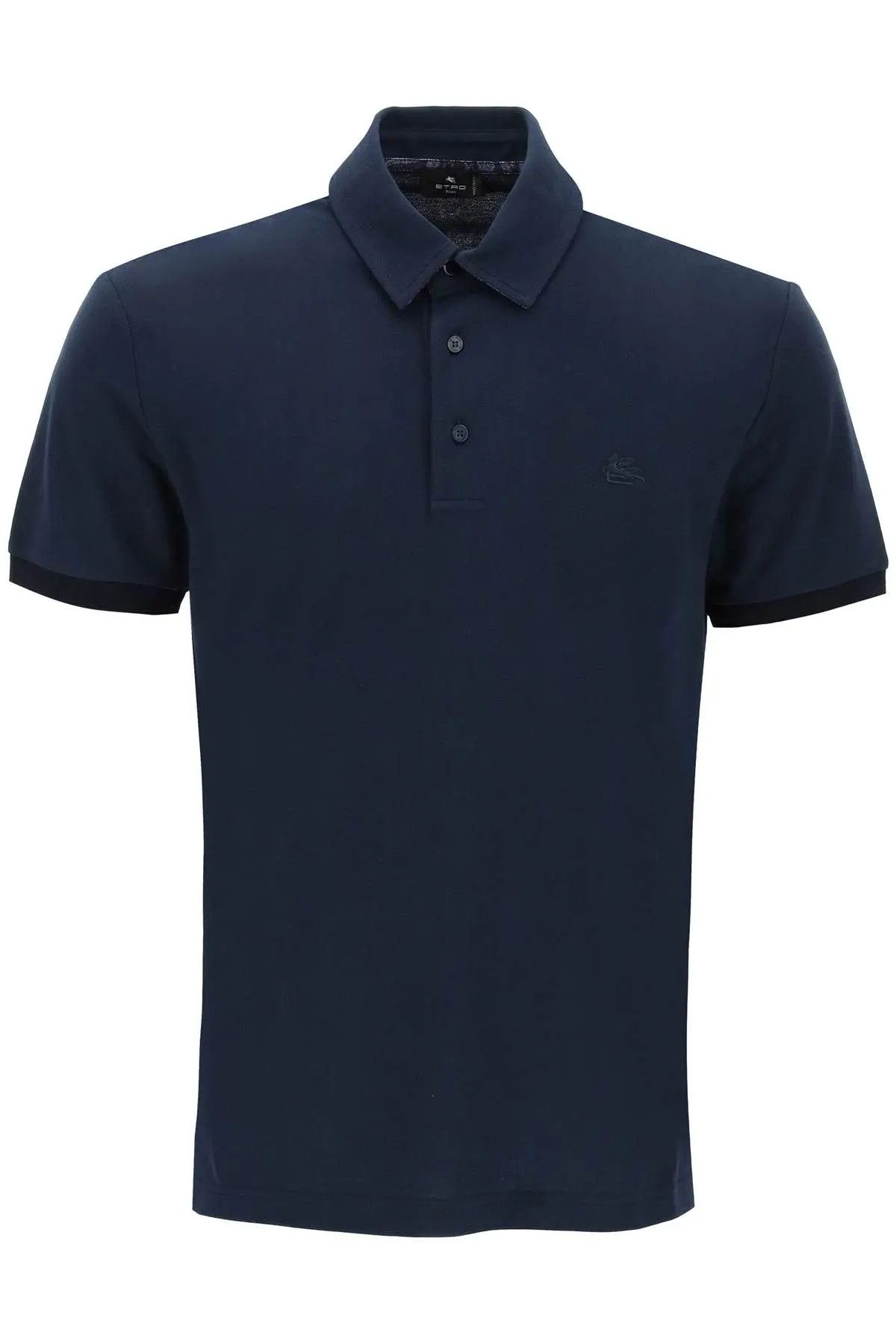 image of Etro O1S22I1N0224 Regular Fit Polo Shirt In Blue, Men's (Size Small)