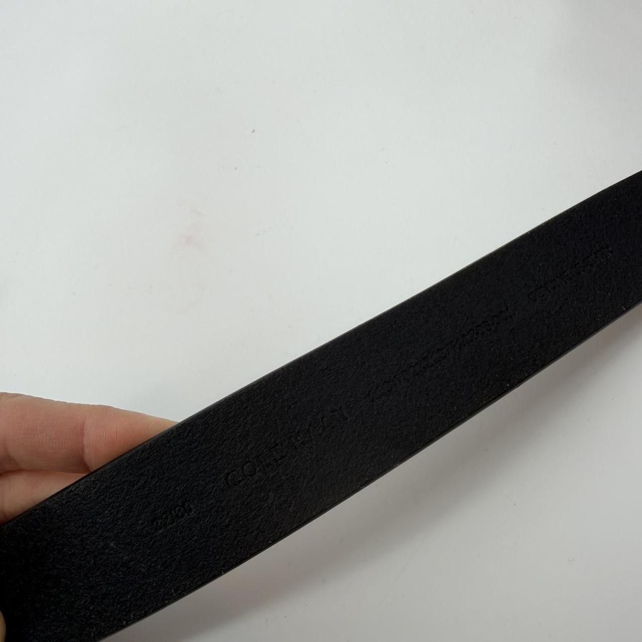Cole Haan COLE HAAN Men's Belt Black Genuine Leather Silver Logo Size ONE SIZE - 3 Thumbnail