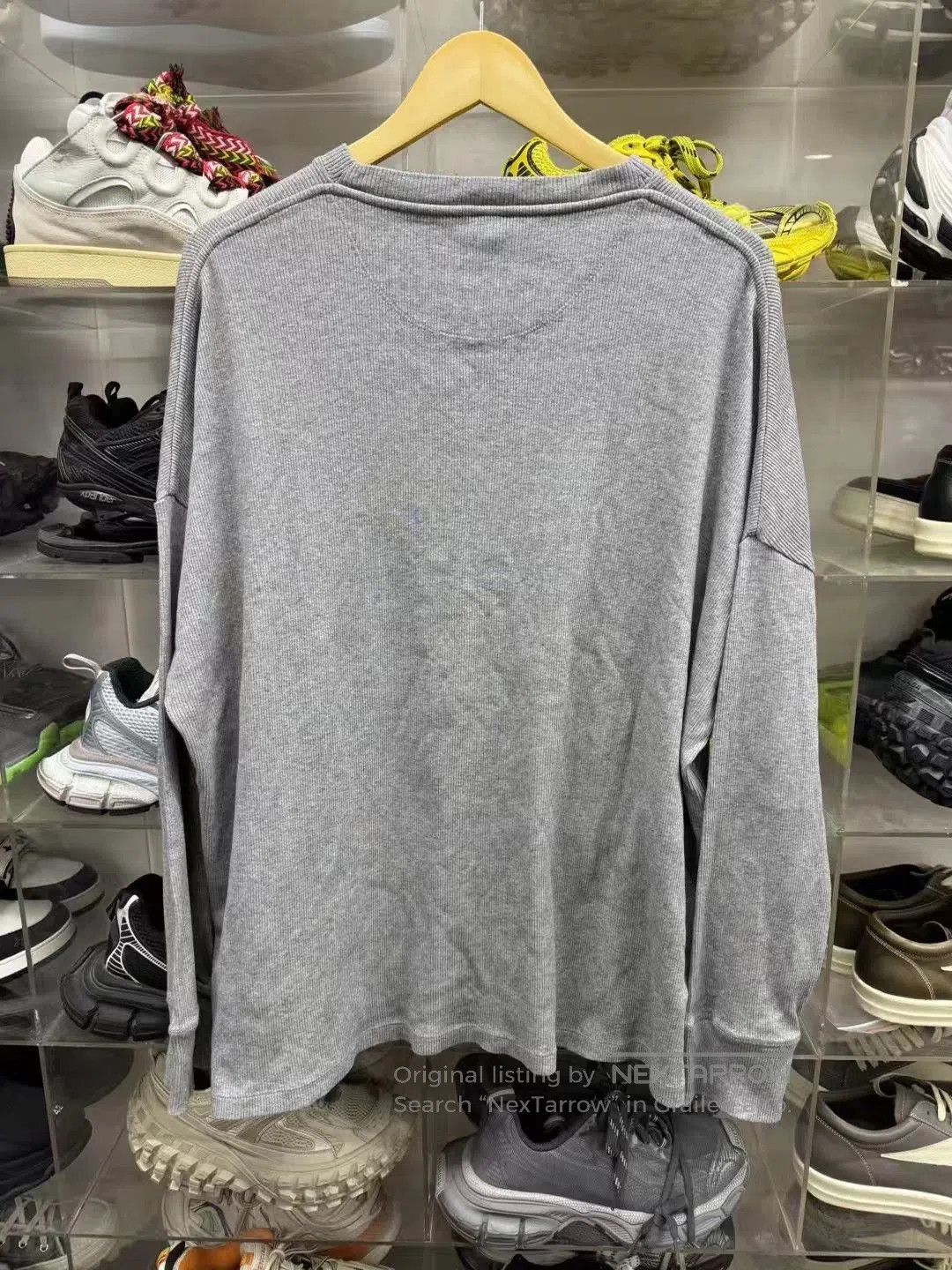 Loewe Gray Long-Sleeve Ribbed Shirt Size M. Size US M / EU 48-50 / 2 - 2 Thumbnail